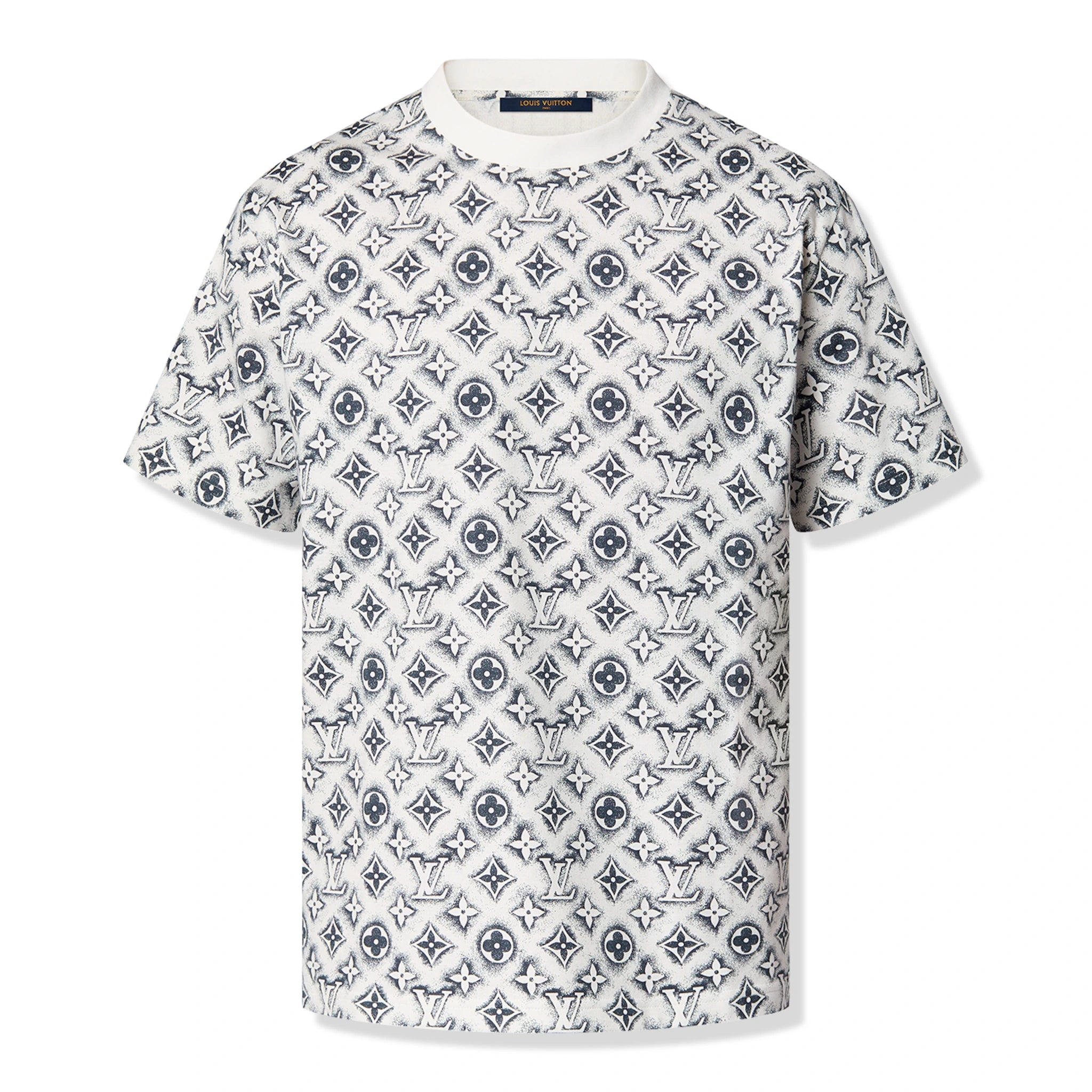 Louis Vuitton Monogram White Deep Black T-Shirt for Men - Luxury Cotton Graphic Tee for Casual Wear & Street Style Fashion