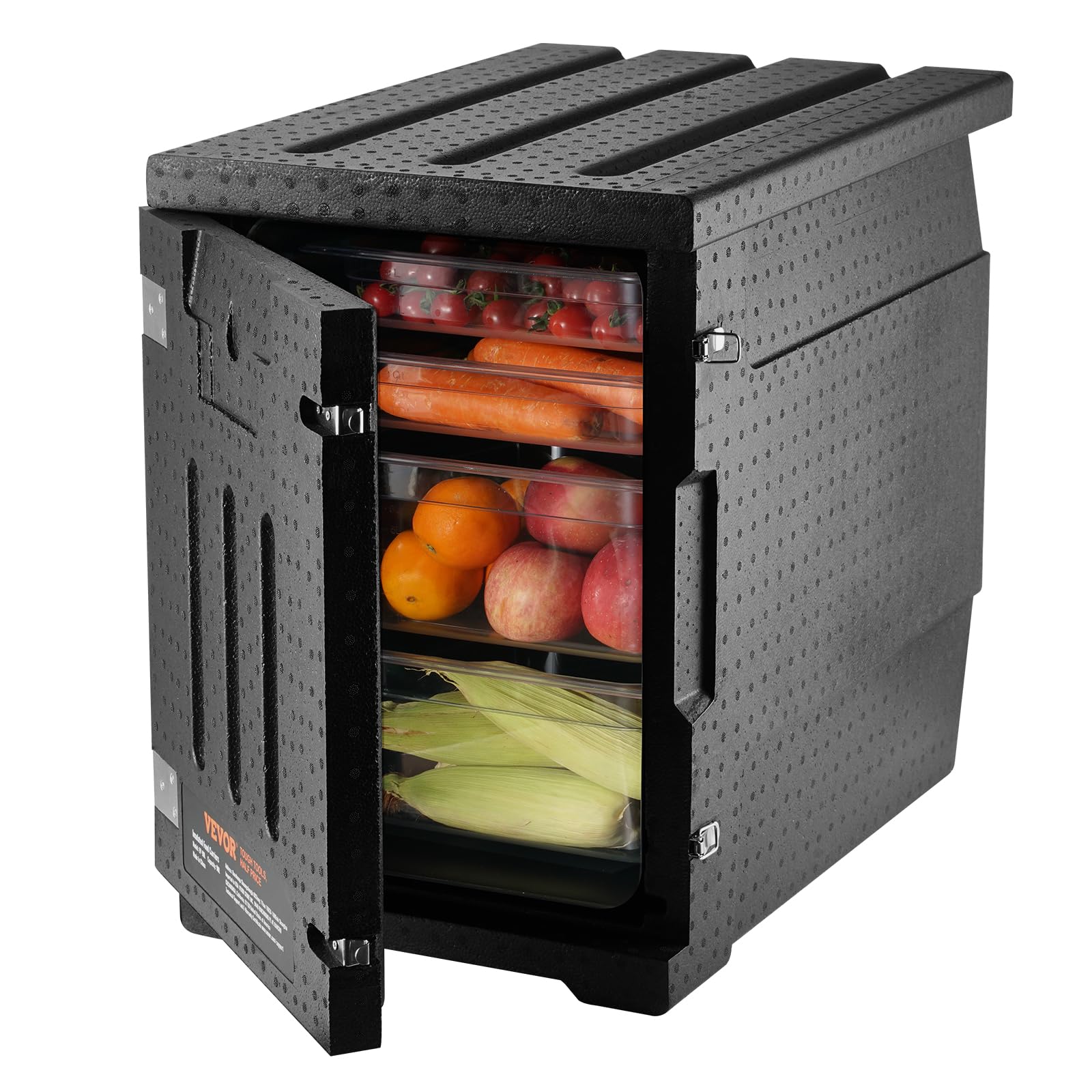 VEVOR 95 Qt Insulated Food Pan Carrier - Double Buckle LLDPE Hot Box for Catering, Restaurant & Canteen | Front Loading Food Warmer for Buffets, Events & Meal Delivery Services