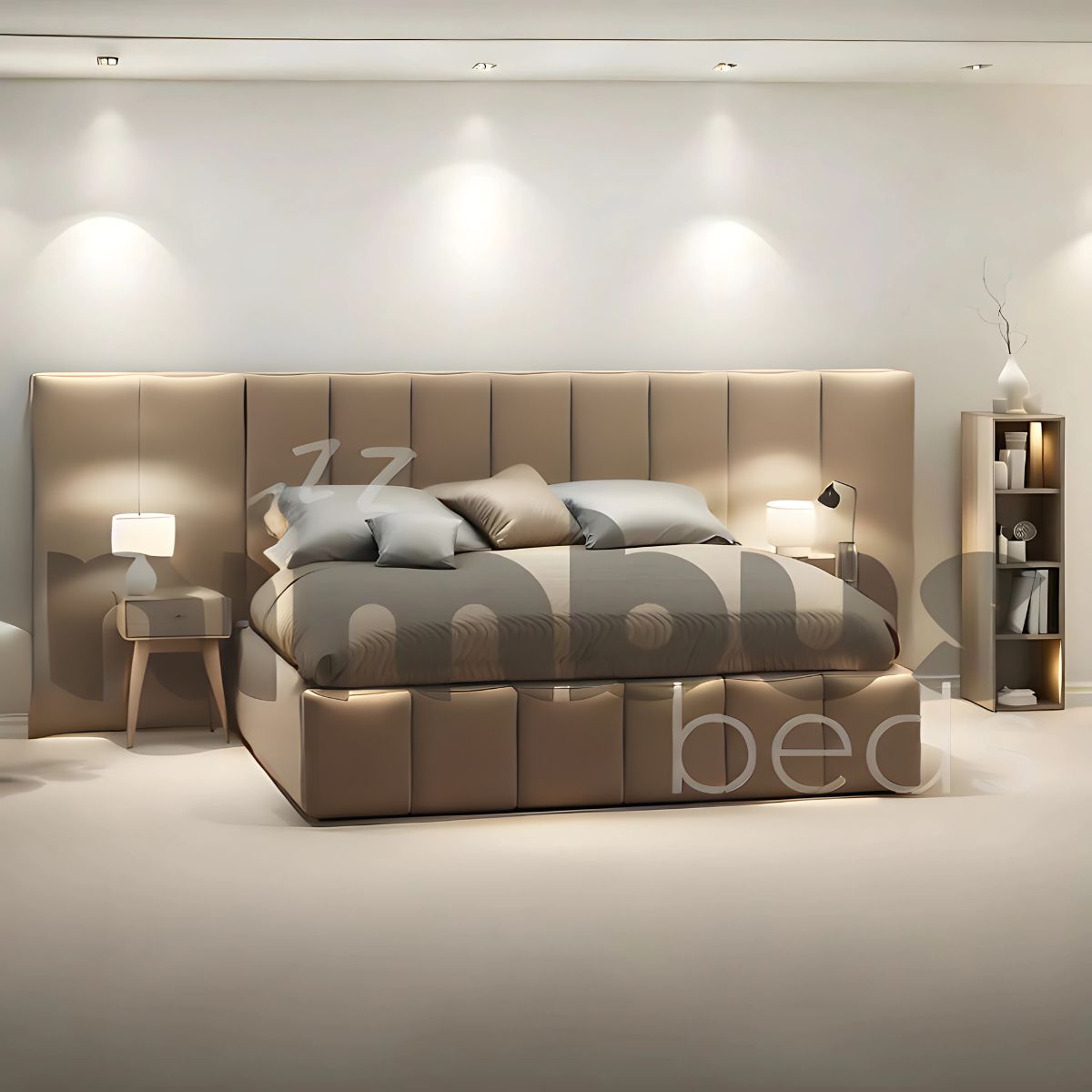 Victoria Queen Bed Frame with Upholstered Headboard - Modern Platform Bed with Wooden Slats - Sturdy & Noise-Free for Bedroom, Guest Room, or Dorm