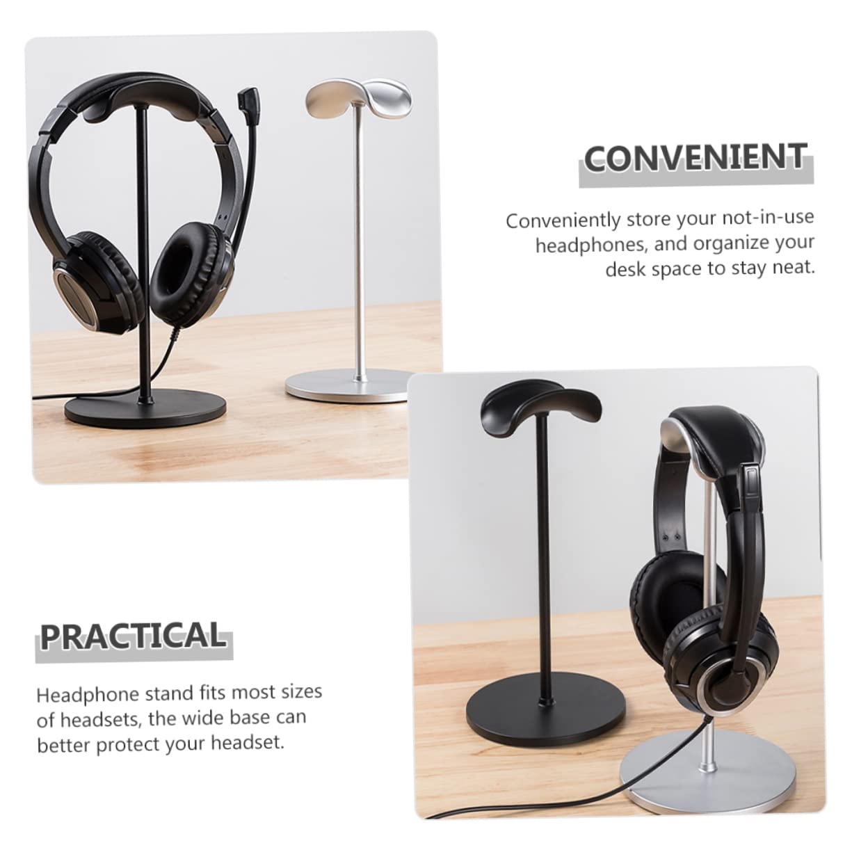 IMIKEYA 4-Pack Gaming Headset Stand - Adjustable Headphone Holder for Desk, Earphone Hanger Rack - Perfect for Gamers, Streamers & Office Use