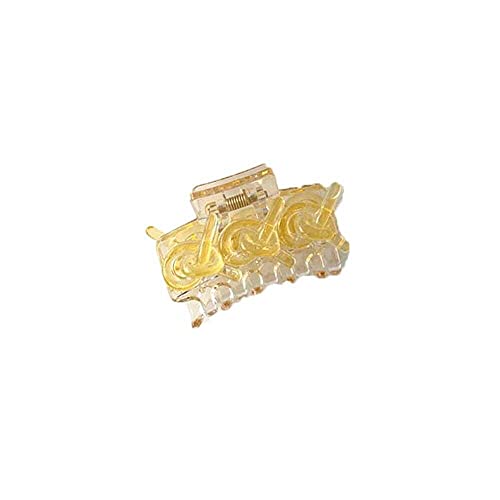 Korean Knotted Candy Color Hair Clips - 6 Pack Hair Claw Clips for Women, Non-Slip Hair Accessories (Yellow) | Perfect for School, Work, and Everyday Hairstyles