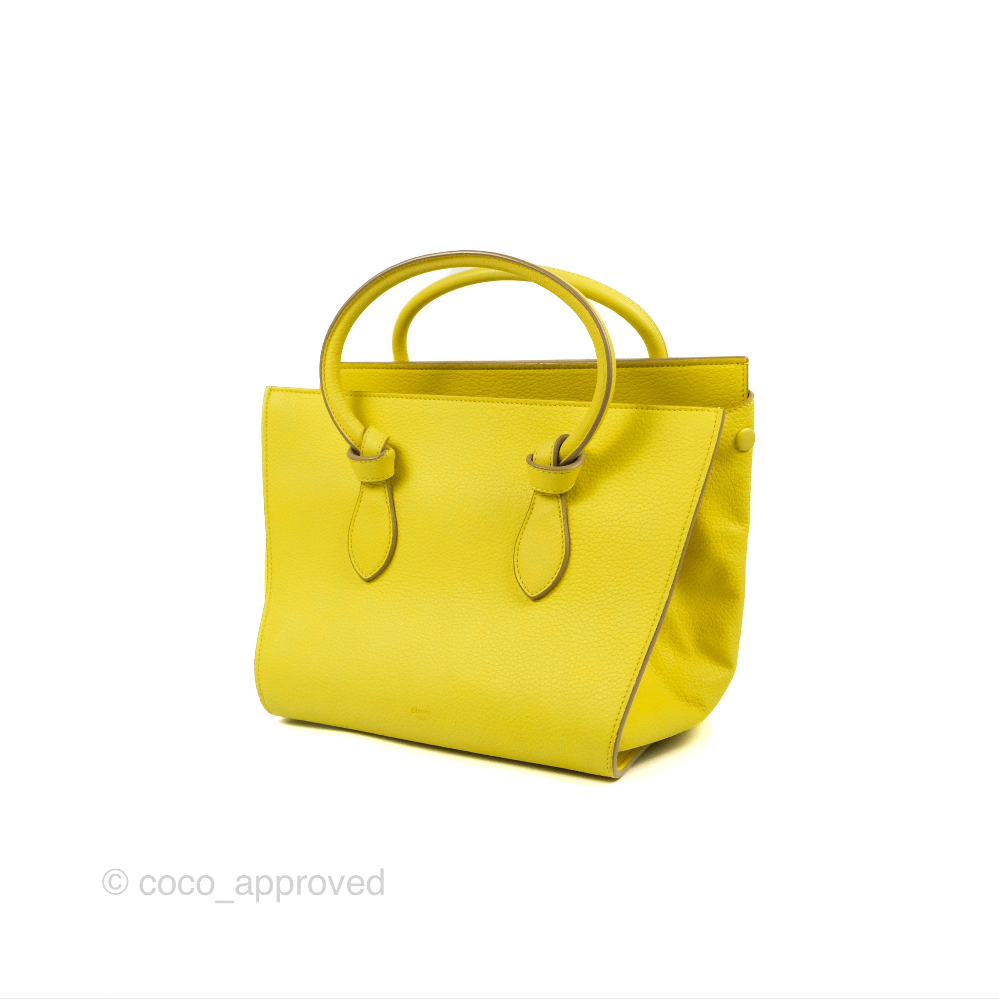 Celine Small Tie Knot Bag in Yellow Grained Leather - Elegant Crossbody Purse for Women | Perfect for Date Night, Parties & Special Occasions