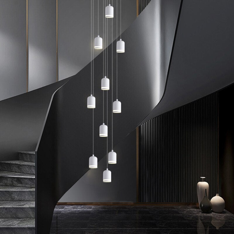 Swirl Staircase Chandelier - Modern Crystal Ceiling Light Fixture for Foyer & Stairwell | Elegant Home Lighting Solution for Entryway, Hallway & Staircase Decor