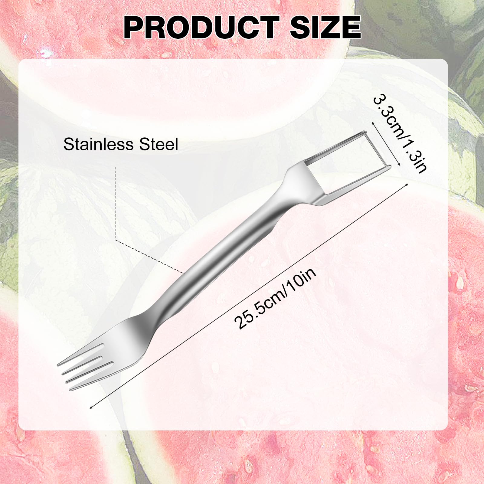 2024 New 2-in-1 Stainless Steel Fruit Cutter - Watermelon Slicer & Dual Head Knife Set (5PCS) | Perfect for Summer BBQs, Family Parties, Camping & Outdoor Picnics | Durable Kitchen Tool for Easy Fruit Cutting