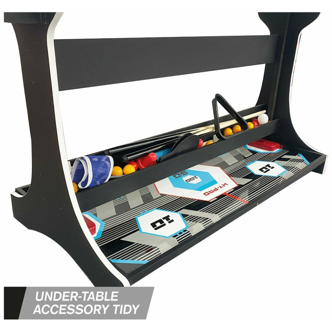 HY PRO 12-in-1 Folding Multi-Game Table for Indoor & Outdoor Fun - Pool, Ping Pong, Air Hockey, Card Games & More - Perfect for Family Game Nights, Parties & Recreation Rooms