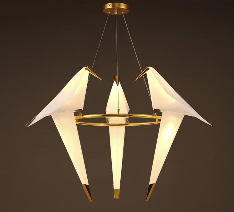 Dalton Bird Chandelier - Elegant Crystal Feathered Ceiling Light Fixture for Dining Room, Bedroom & Living Room Decor | Perfect for Home, Wedding & Restaurant Lighting