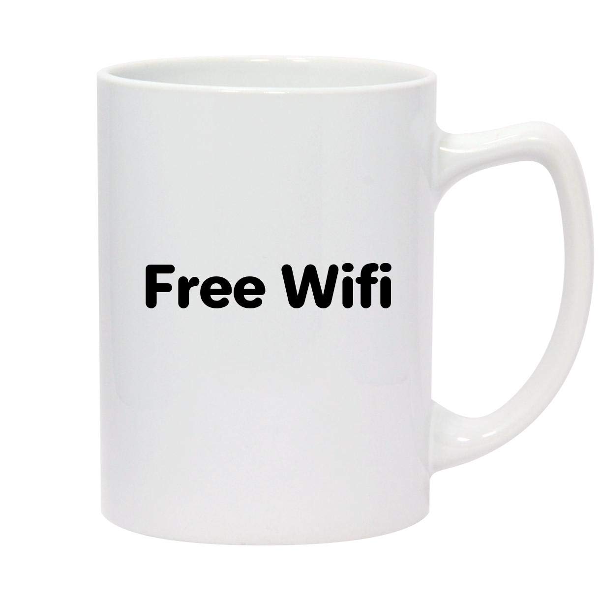 14oz White Ceramic Statesman Coffee Mug with Free WiFi - Perfect for Home, Office & Gifts