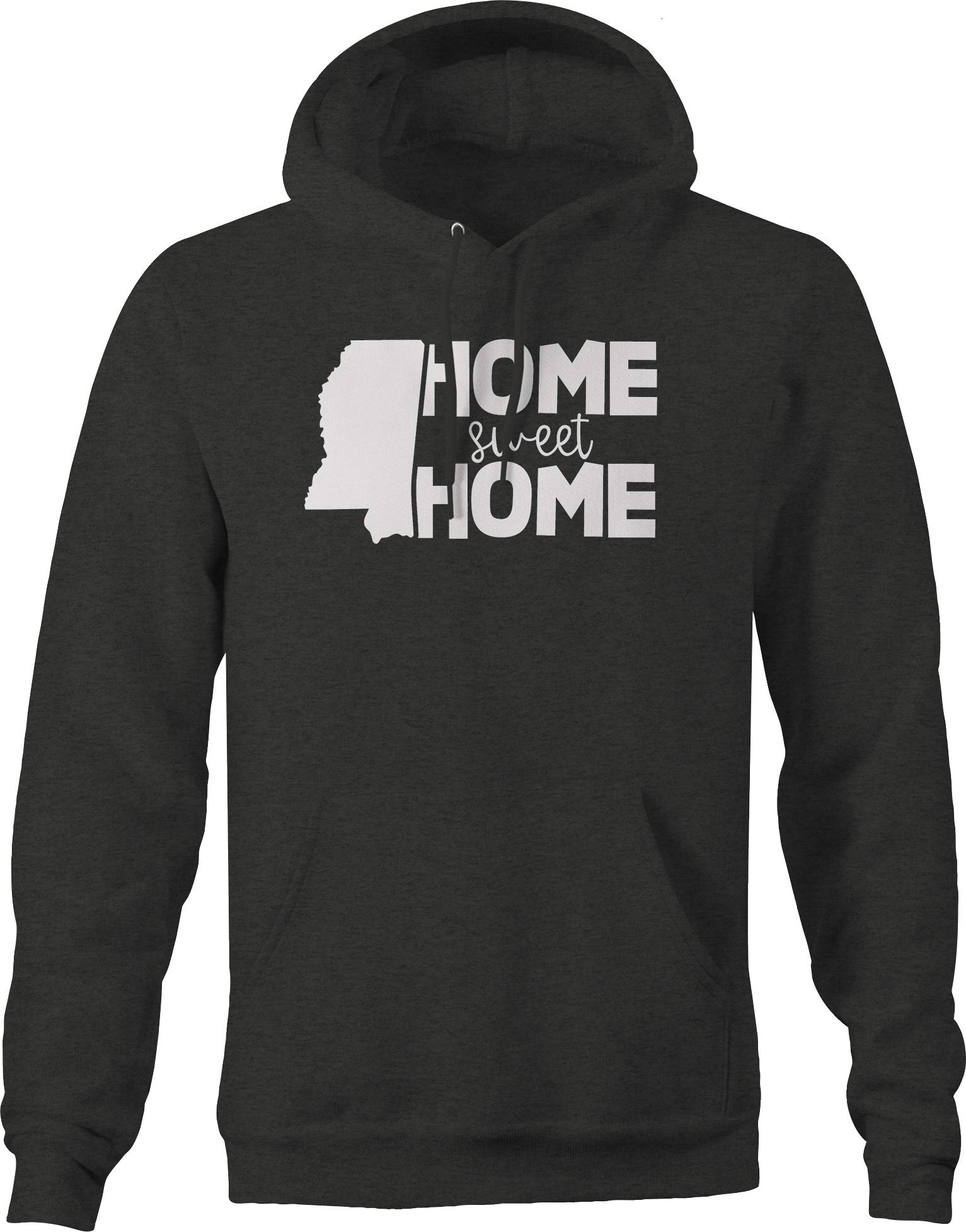 Mississippi State Hoodie for Men - Dark Grey Home Sweet Home Hometown Love Pullover Sweatshirt | Perfect for College Alumni, Game Day & Casual Wear