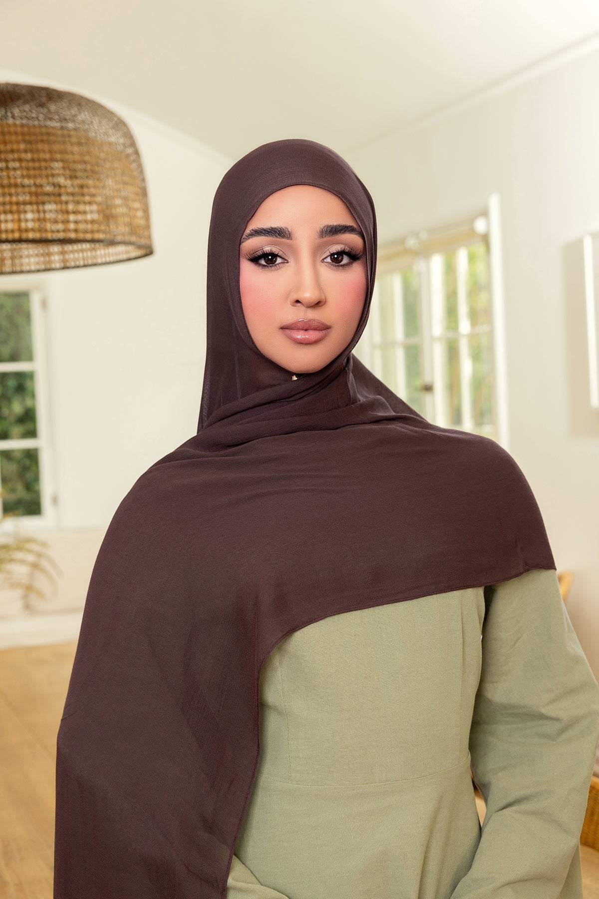 Essential Modal Hijab Scarf - Soft & Breathable Bitter Brown Head Cover for Women - Perfect for Daily Wear, Prayer, and Modest Fashion