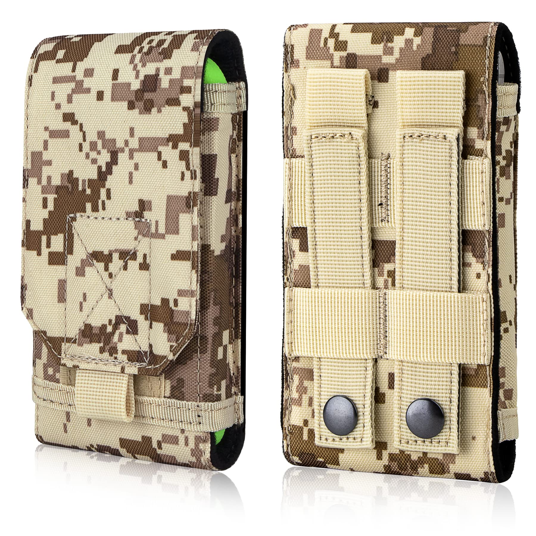 IronSeals Tactical MOLLE Phone Holster Pouch - Universal Belt Waist Bag for iPhone 16 Pro Max/16 Pro/15 Pro Max & Samsung S24/S23/S22 - Perfect for Hiking, Camping & Outdoor Adventures (Size L)