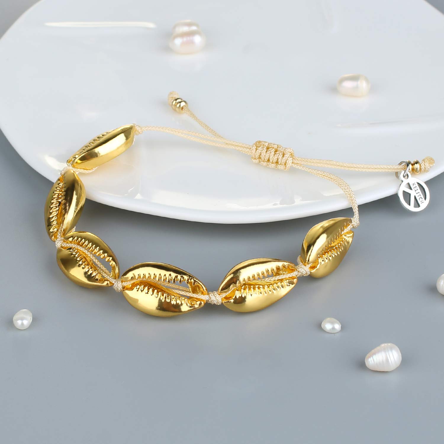 Handmade Gold Sea Shell Bracelet for Women - Boho Cowry Beads Charm Bracelet - Perfect for Beach, Vacation & Summer Jewelry Gifts