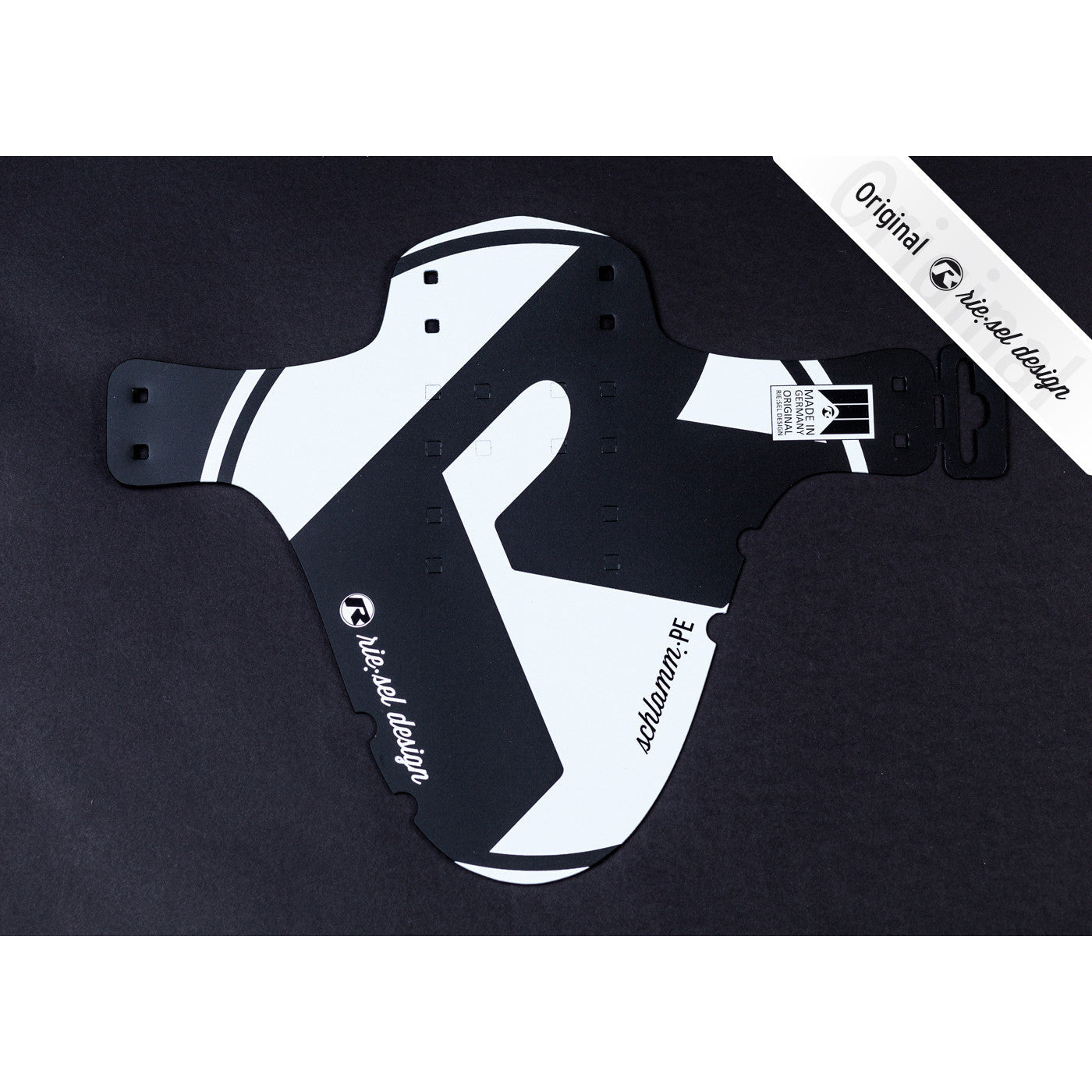 Premium Black & White Mountain Bike Fender - Durable MTB Mudguard for Off-Road Cycling, Trail Riding & Commuting
