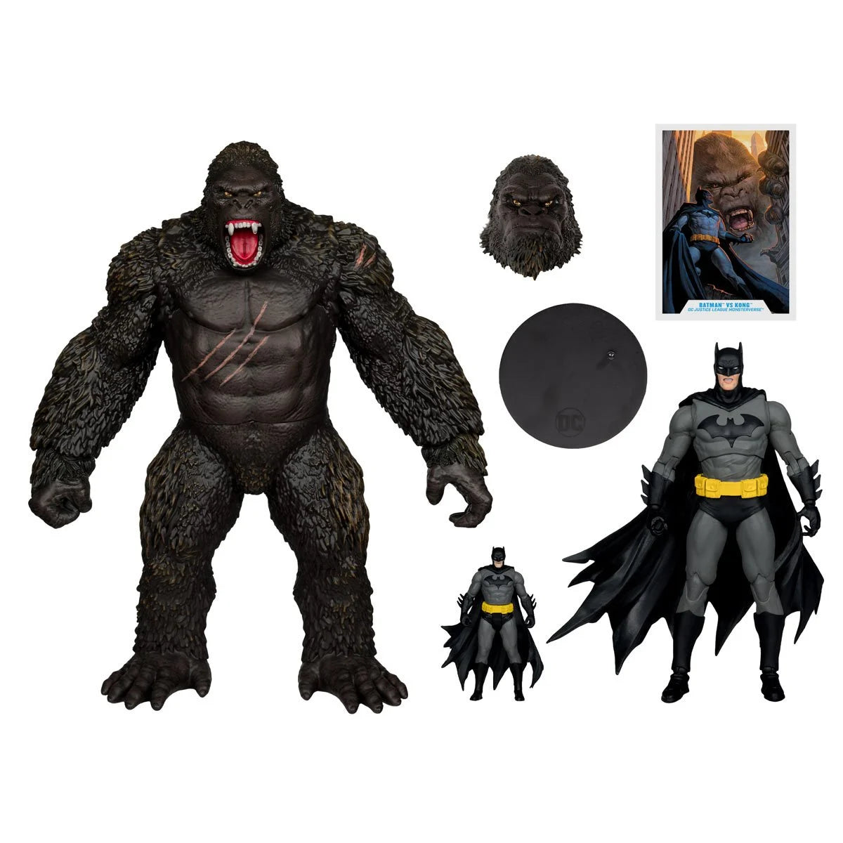 Batman vs. Kong & Justice League vs. Godzilla DC Multiverse Action Figure 2-Pack Set - Collectible Superhero & Monster Figures for Display, Gifts & Battle Scenes