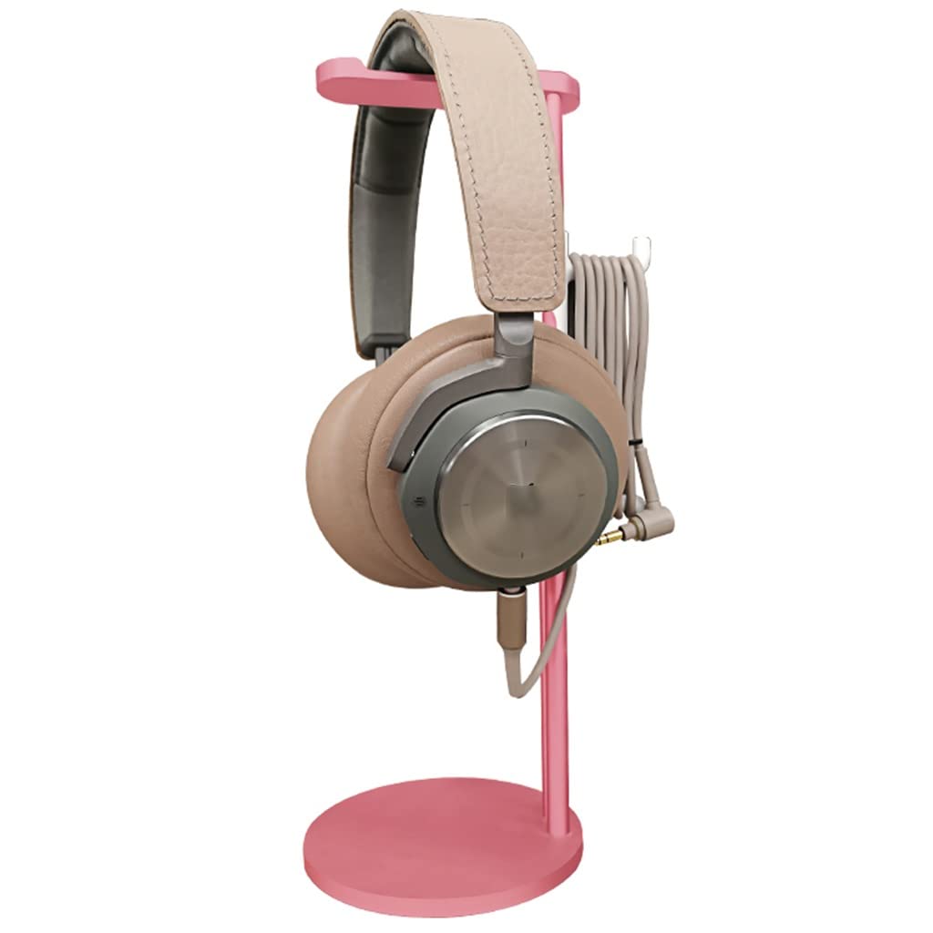 Premium Aluminum Alloy Headphone Stand - Gaming Headset Holder with Vertical Design, Desktop Earphone Display Stand & Storage Bracket (Pink, 27.6x10cm) - Perfect for Gaming Setups, Office Desks & Home Organization