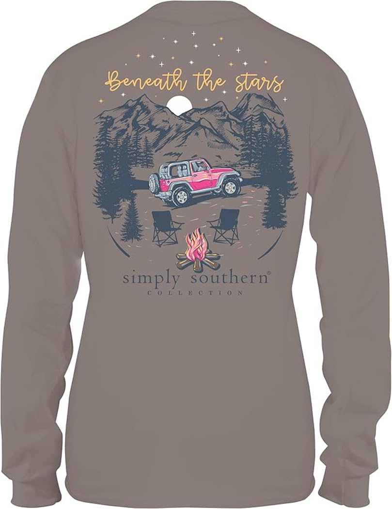 Simply Southern Relaxed Fit Women's Long Sleeve T-Shirt - Soft Cotton Casual Top for Everyday Wear, Lounge & Outfits