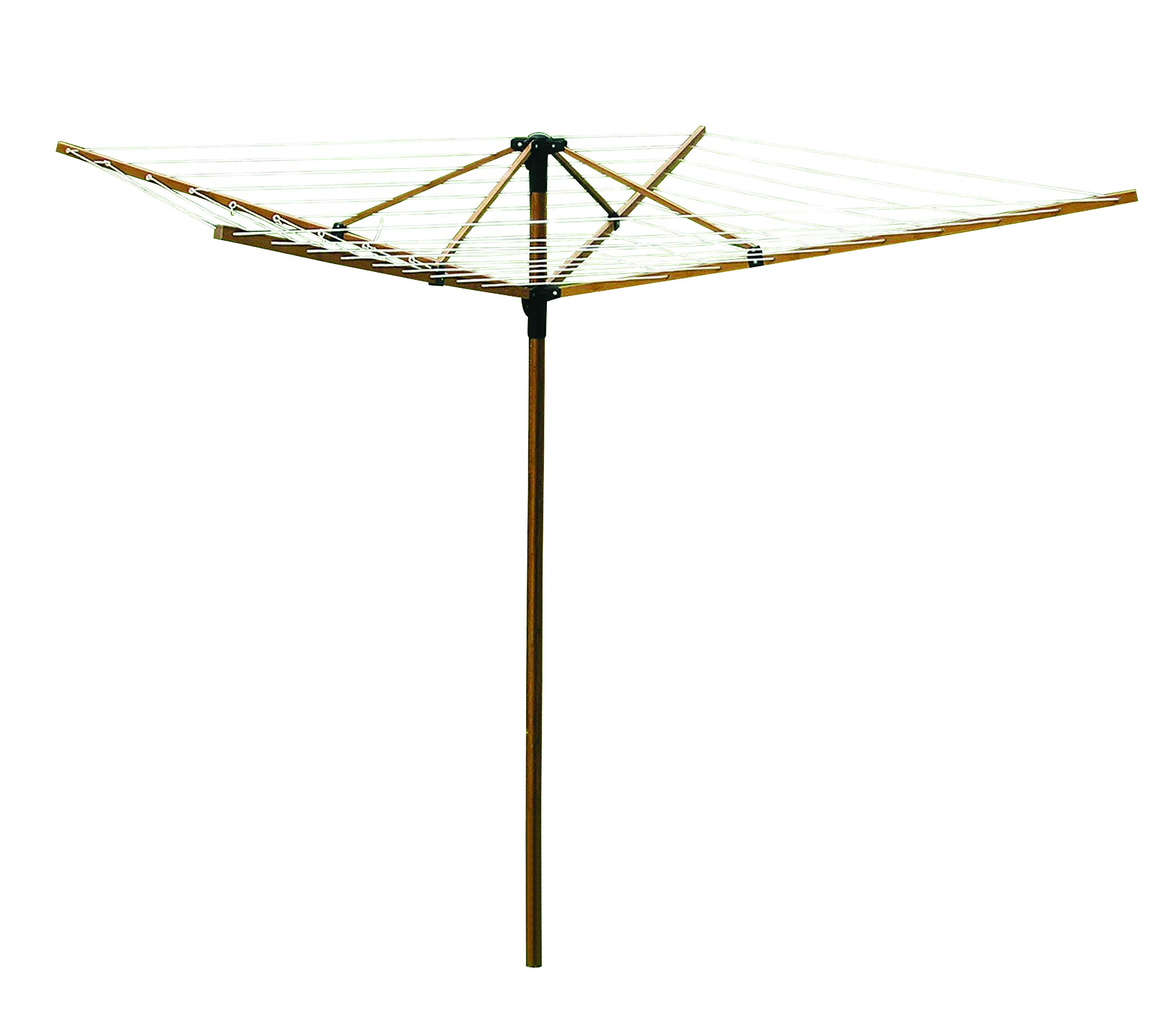 Greenway GCL9FAB Large Outdoor Bamboo Rotary Clothesline - Heavy Duty 360° Rotating Clothes Drying Rack for Backyard, Laundry, and Patio Use | Perfect for Sun-Drying Clothes, Towels, and Bedding