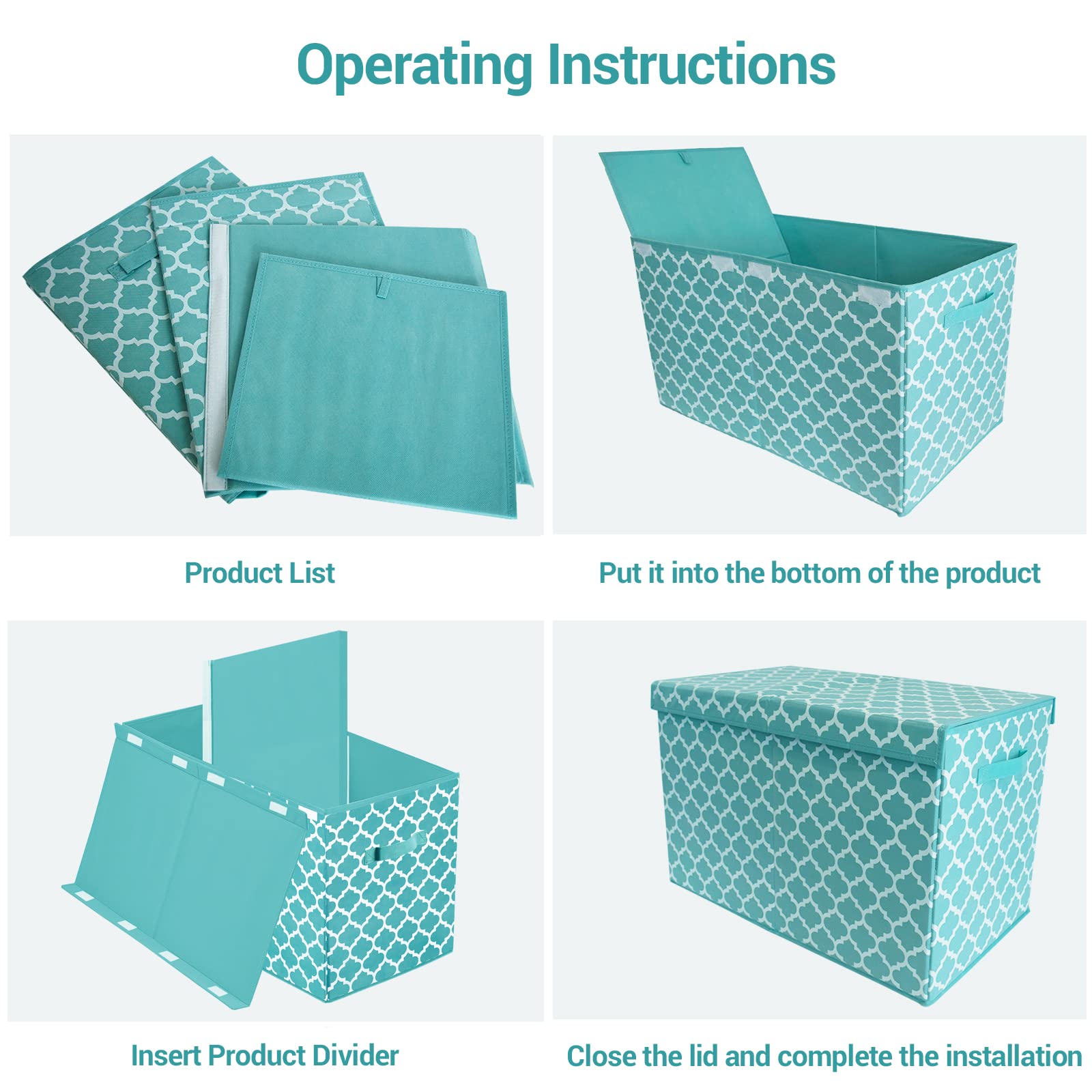 Homyfort Collapsible Toy Storage Box for Girls - Large Toy Chest with Divider & Flip-Top Lid, 24.5
