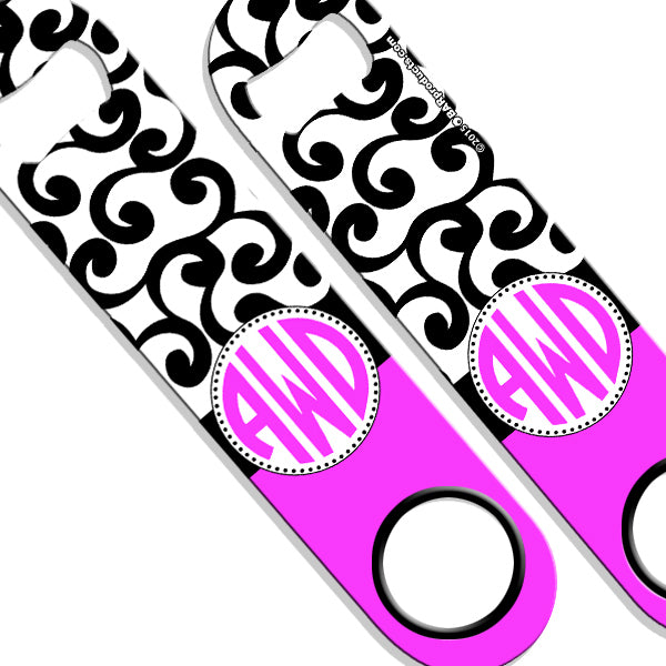 Personalized Monogram Swirl Speed Bottle Opener - Custom Name Engraved Beer & Soda Bottle Opener - Perfect for Parties, BBQs, and Gifts