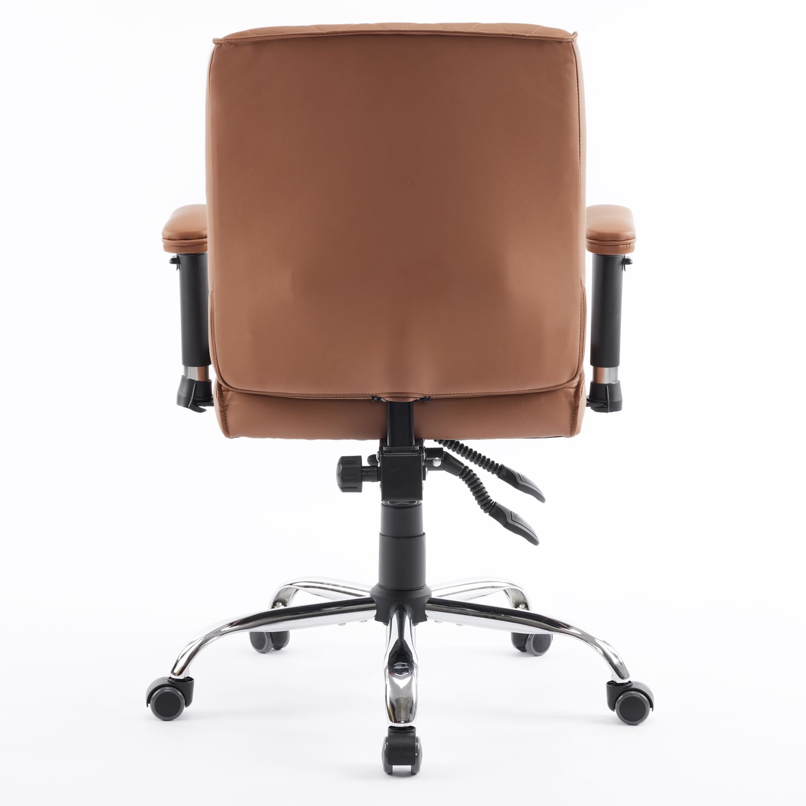 DELIA Stylish Comfortable Office Desk Chair - Ergonomic Rolling Seat with Diamond Stitching & Height Adjustment - Perfect for Home Office, Conference Rooms, Reception & Waiting Areas (Cappuccino) - Ideal for Long Work Hours & Professional Workspaces