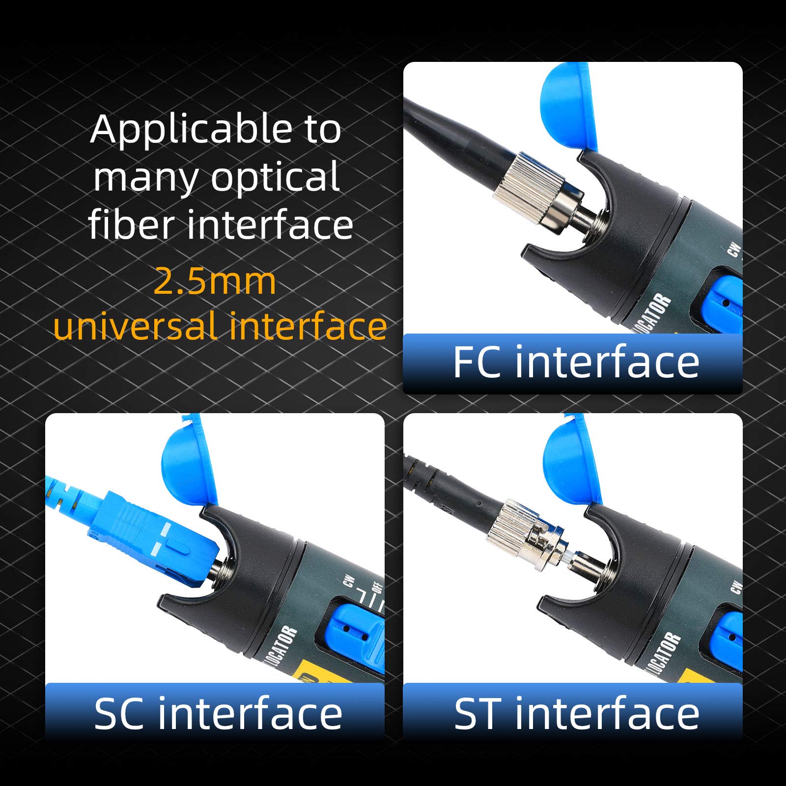 5KM Fiber Optic Cable Tester with Visual Fault Locator | Fiber Tester Meter for 2.5mm Connectors | CATV & Telecom Maintenance Equipment | Ideal for Network Installation and Cable Testing