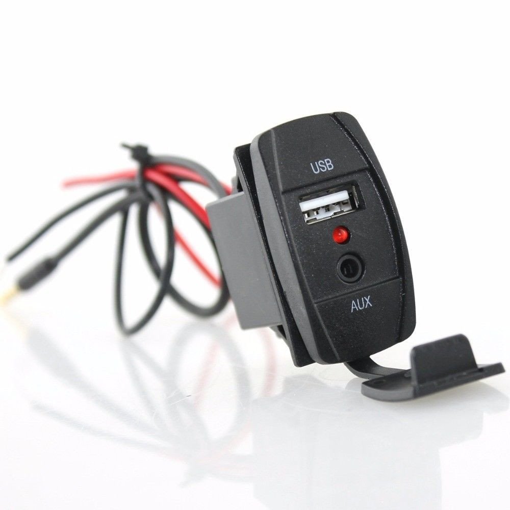 12V Car USB AUX Adapter - 3.5mm Jack & 2.1A Charger for Car Audio