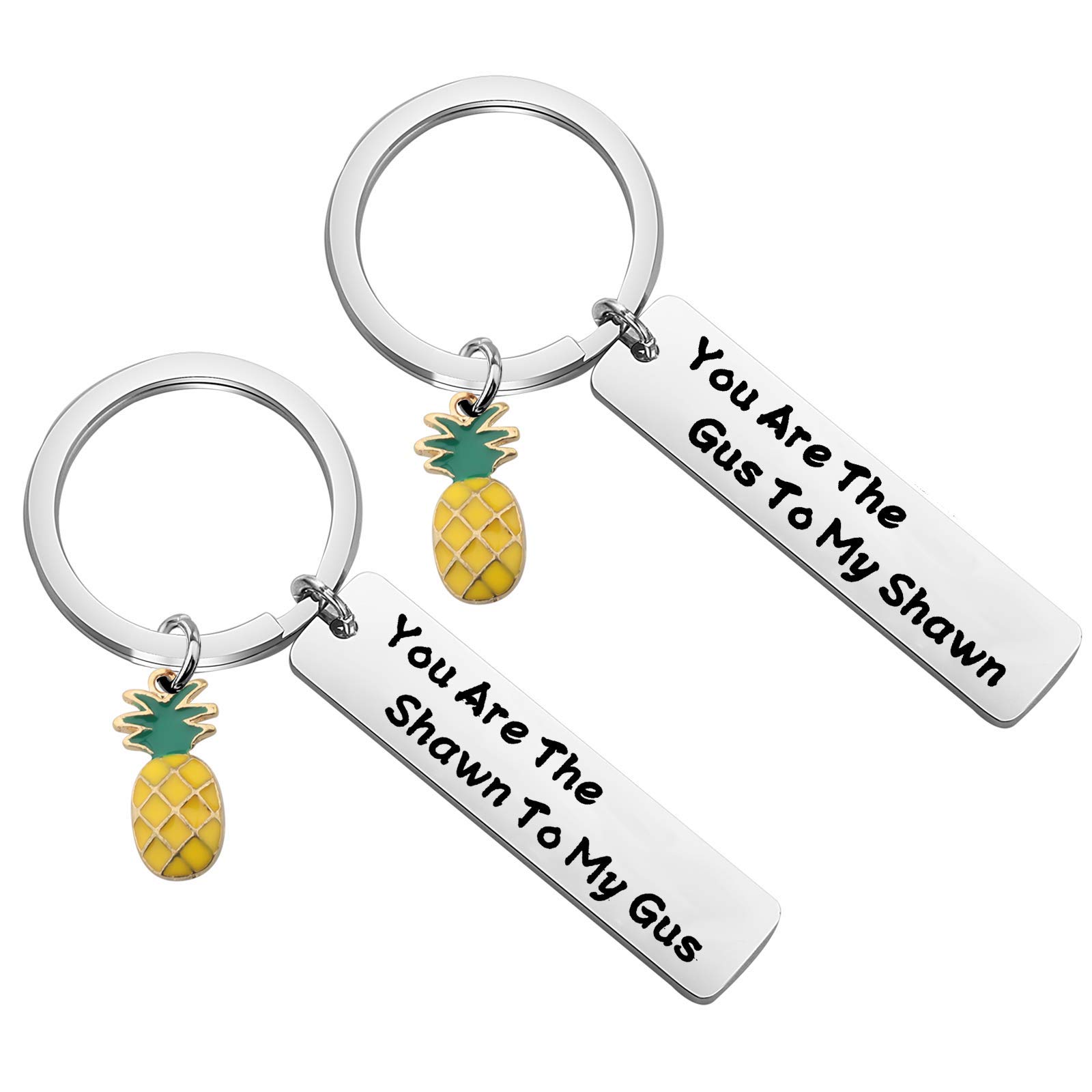 FAADBUK Shawn & Gus TV Show Inspired Friendship Keychain Set - Perfect Gift for Best Friends, Fans of Psych Series - Great for Birthdays, Anniversaries & Fan Conventions