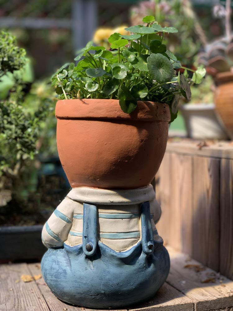 Creative Resin Cartoon Character Statue - Garden Sculpture & Flower Planter for Outdoor Decor, Living Room Ornaments | Perfect for Patio, Lawn, and Indoor Home Decoration