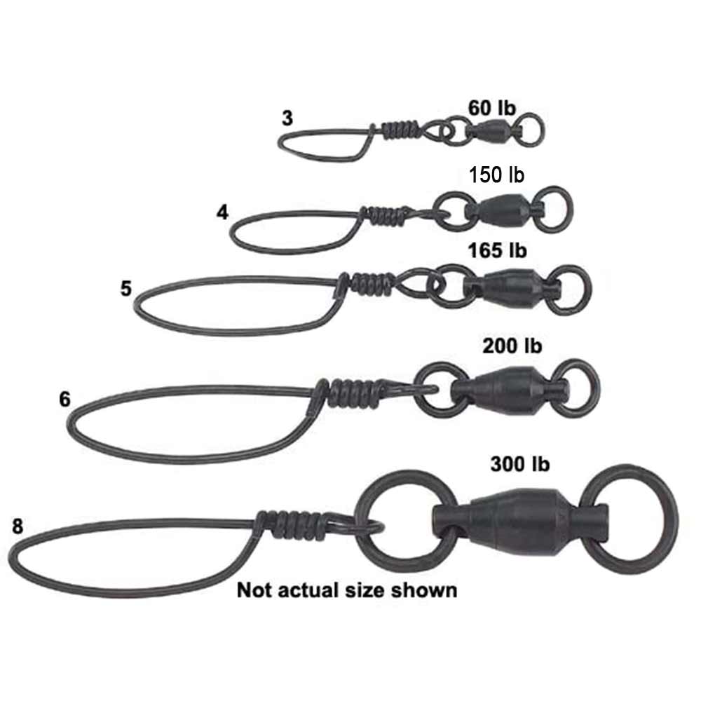 Premium Sampo Black Tournament Ball Bearing Snap Swivels - High Performance Fishing Swivels for Saltwater & Freshwater - Ideal for Trolling, Casting and Fly Fishing