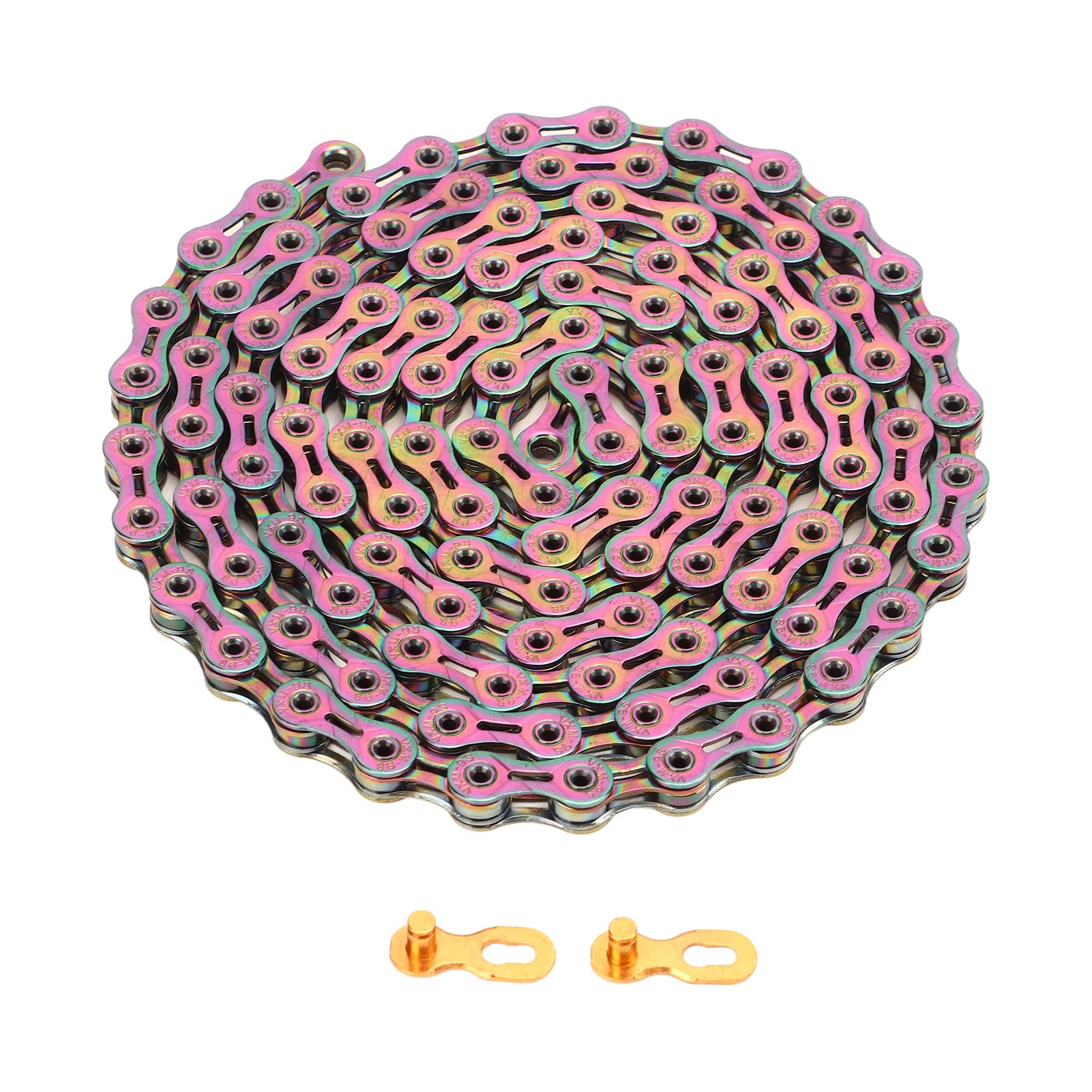VGEBY 9-Speed Carbon Steel Bicycle Chain - Durable & Colorful Electroplated Bike Chain for Mountain & Road Bikes | Perfect for Cycling, Commuting & Outdoor Adventures