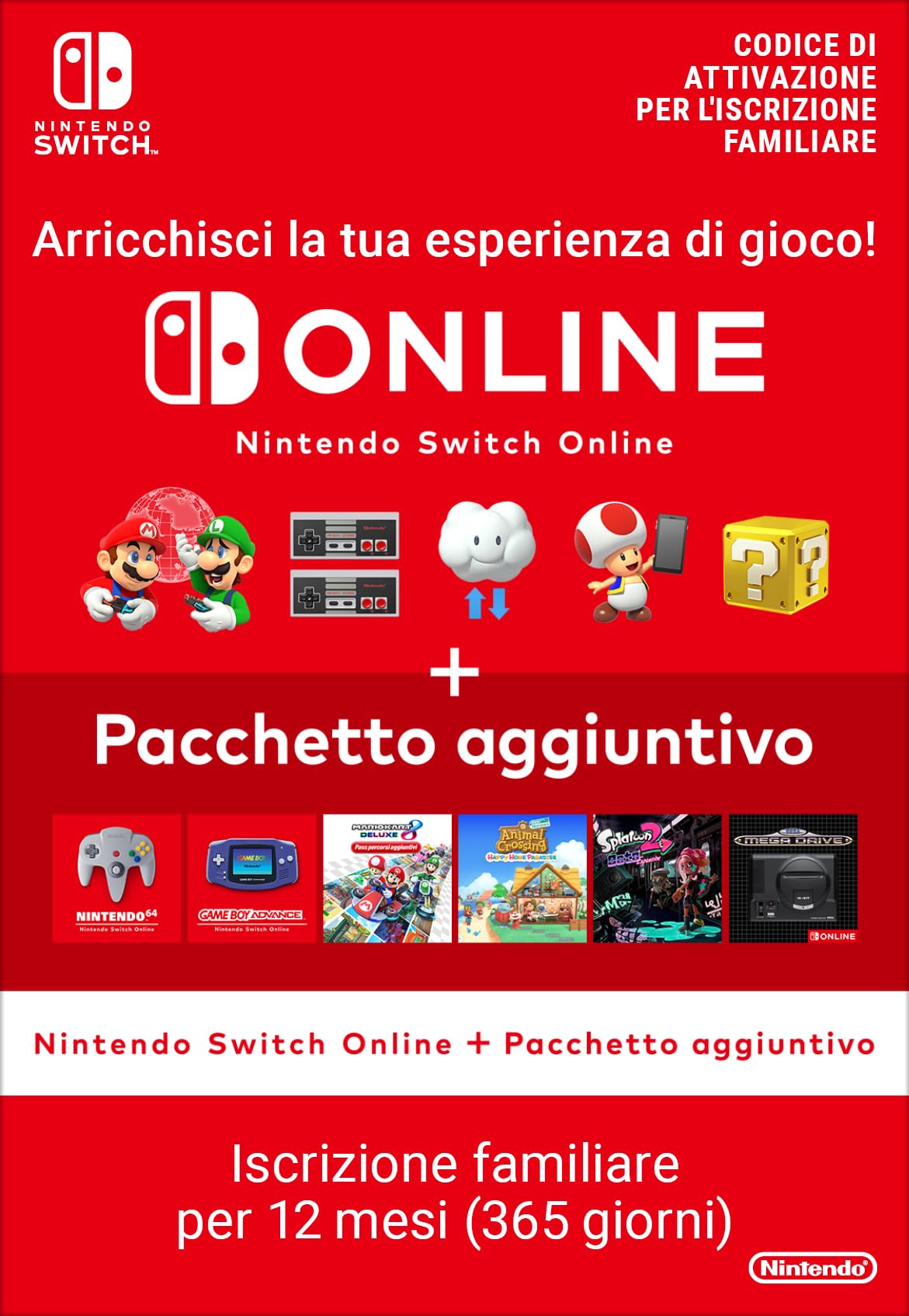Nintendo Switch Online + Expansion Pack (Family Membership) - Digital Download Code | Multiplayer Gaming & Classic NES/SNES Games for Nintendo Switch - Perfect for Family Game Nights & Online Play