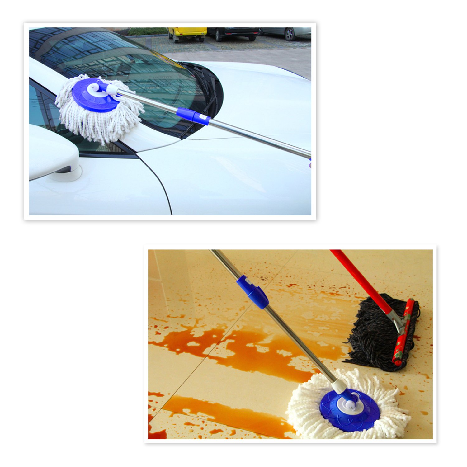 3 Pack Spin Mop Replacement Heads - Compatible with Hurrica, Mopnad, Cassabel & 360 Spin Mop Systems - Microfiber Mop Refills (3pc, White) - Perfect for Hardwood Floors, Tile & Kitchen Cleaning
