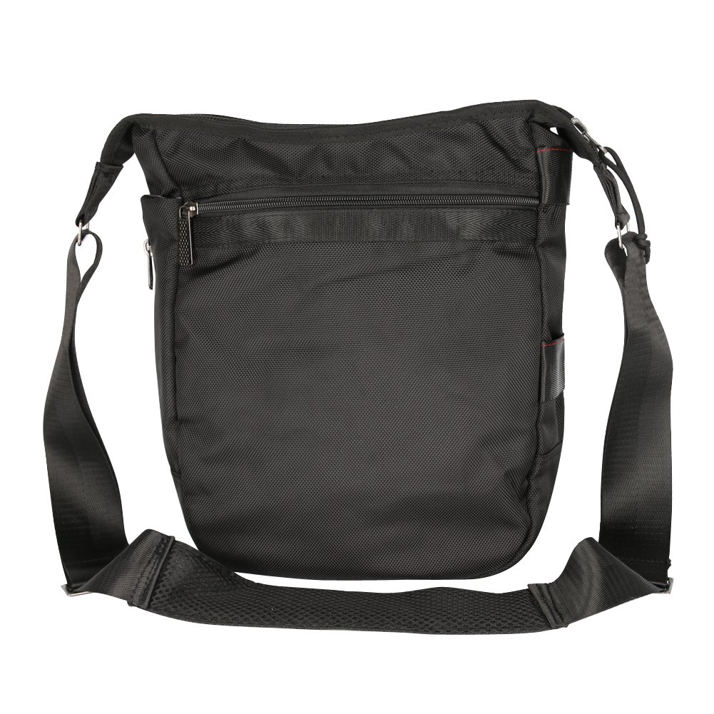 Larswon Vertical Messenger Bag for Men & Women - Crossbody Shoulder Bag with Tablet Pocket - Stylish & Durable Satchel in Black - Perfect for Work, Travel & Daily Commute