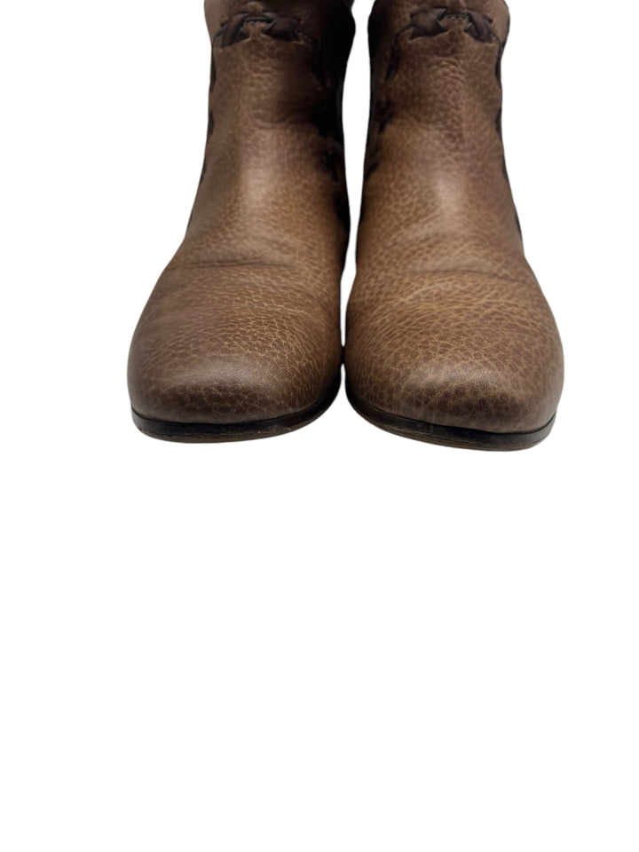 Gucci Janis Brown Leather Ankle Boots Size 9.5 Women's Fashion Shoes for Fall Winter Outfits & Office Wear