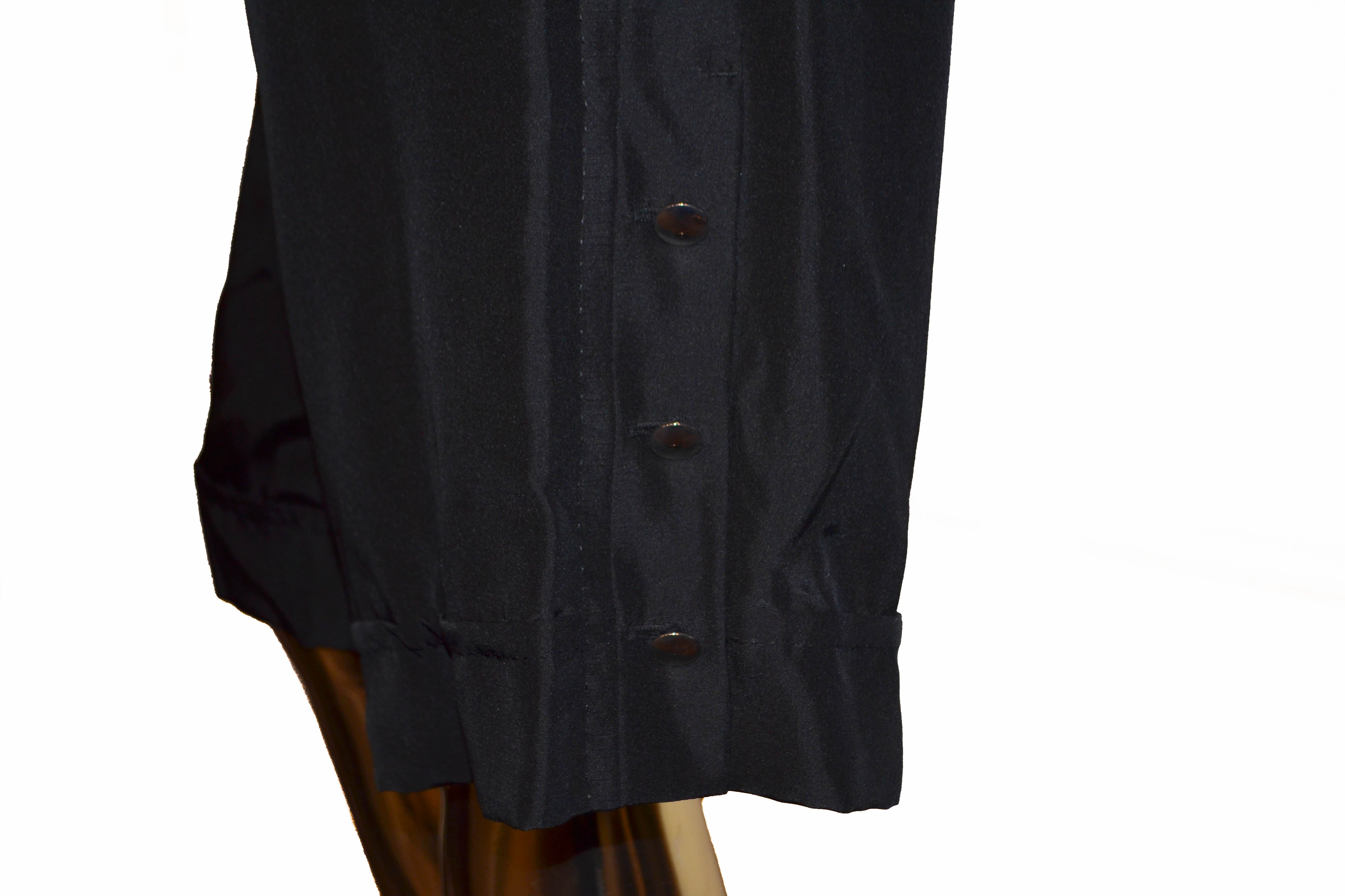 Authentic Louis Vuitton Black 100% Silk Capri Pants Women's Size 34 - Luxury High Waisted Palazzo Pants for Evening Parties & Summer Vacations