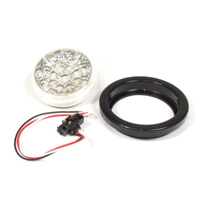 Fortpro 4 Round LED Light Bar with 17 LEDs & Chrome Reflector - High Visibility Off-Road Lighting for Trucks, ATVs, UTVs, Boats & Emergency Vehicles