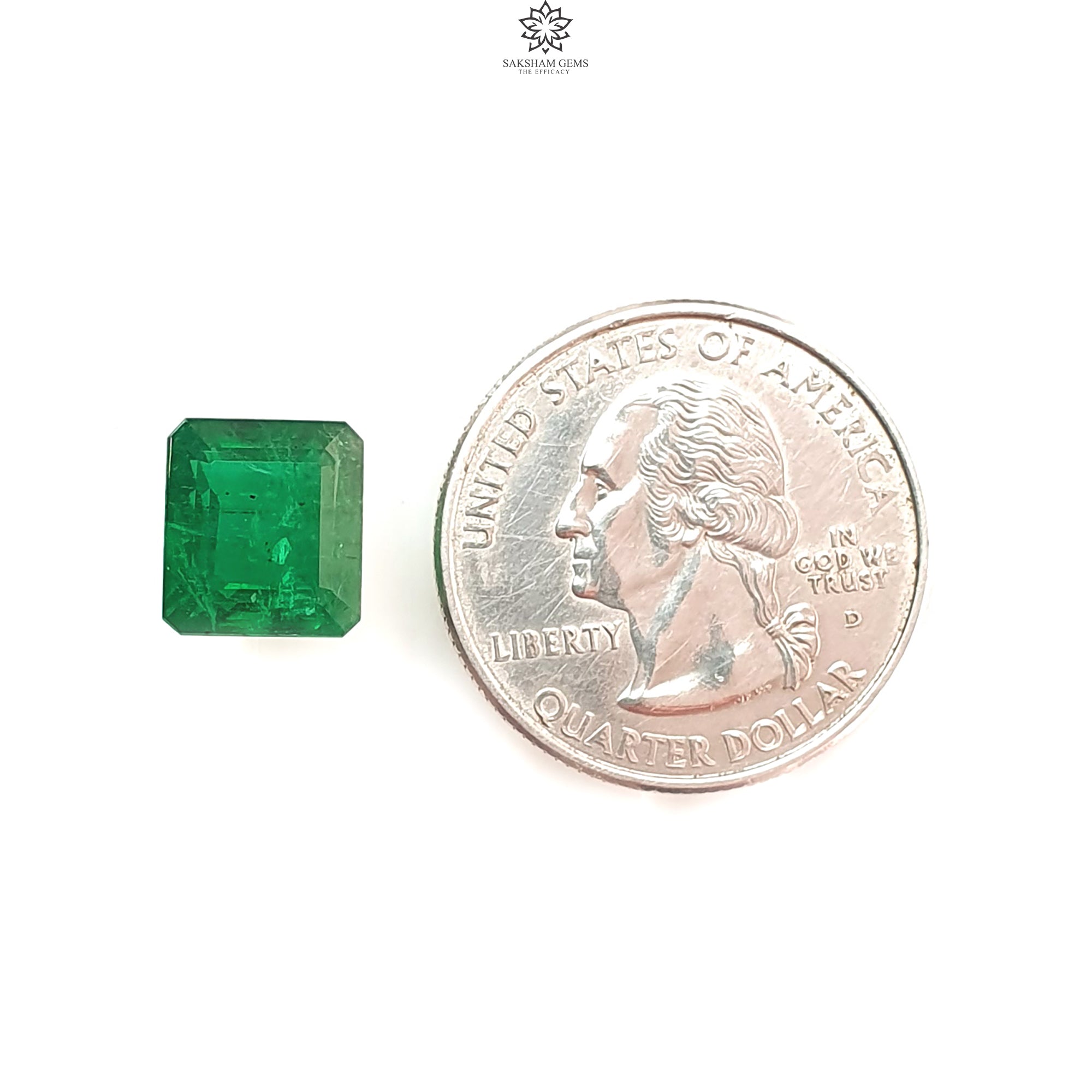 Natural 7.00cts Untreated Green Emerald Gemstone - Square Faceted Cut 10x9mm (1pc) | May Birthstone for Jewelry Making, Engagement Rings & Necklace Pendants