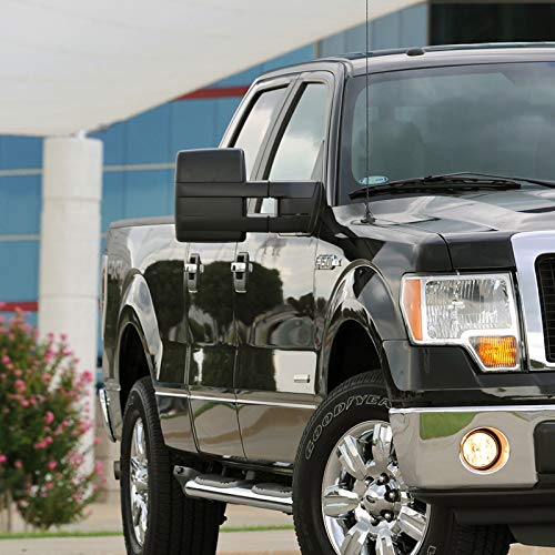 2007-2014 Power Heat Telescoping Towing Mirrors with Turn Signal & Puddle Light - Compatible with Ford F-150, F-250, F-350 - Perfect for Towing, Camping & Off-Road Adventures
