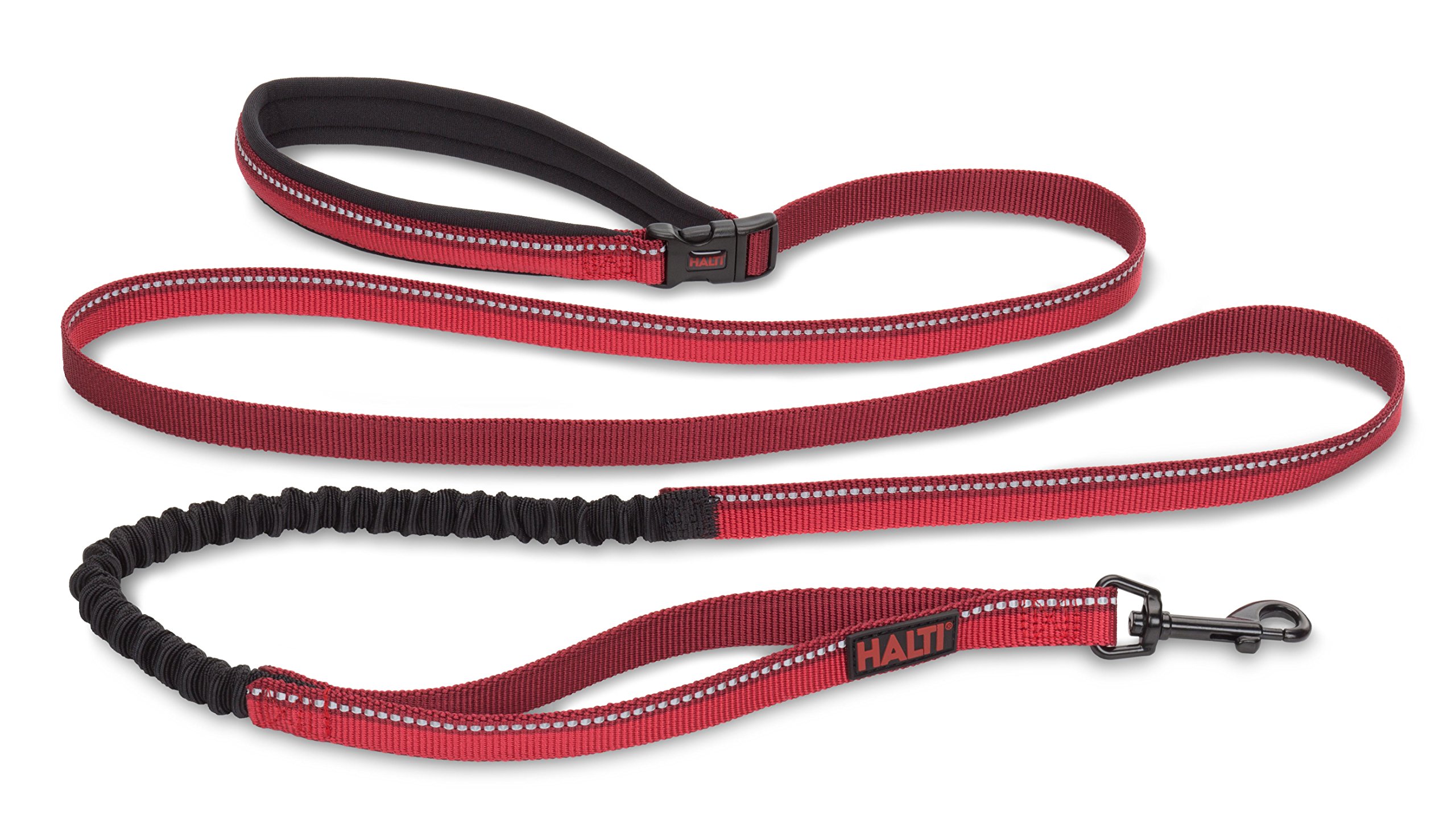 HALTI Active Bungee Dog Leash - Shock Absorbing Neoprene Padded Belt & Lead for Medium & Large Dogs | Award-Winning Hands-Free Running & Training Leash (Large Size, Red) | Perfect for Jogging, Hiking & Outdoor Adventures with Your Pet
