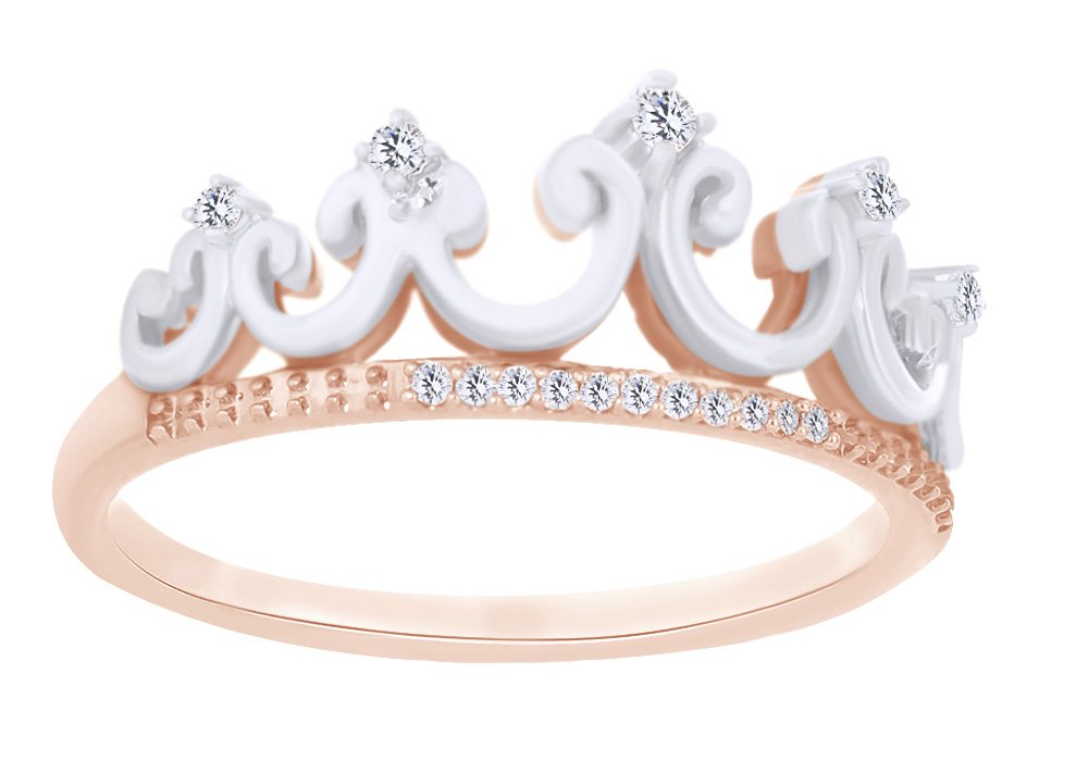 0.1 Cttw Round Natural Diamond Eternity Ring in 10K Solid Gold - Elegant Wedding Band, Anniversary Gift & Everyday Jewelry for Women