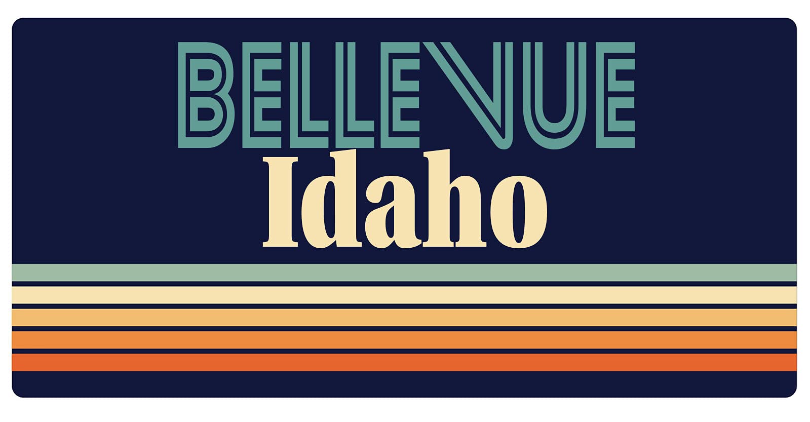 Bellevue Idaho 5 x 2.5-Inch Retro Fridge Magnet - Vintage Souvenir Gift for Travel Lovers, Perfect for Refrigerators, Lockers & Office Decor