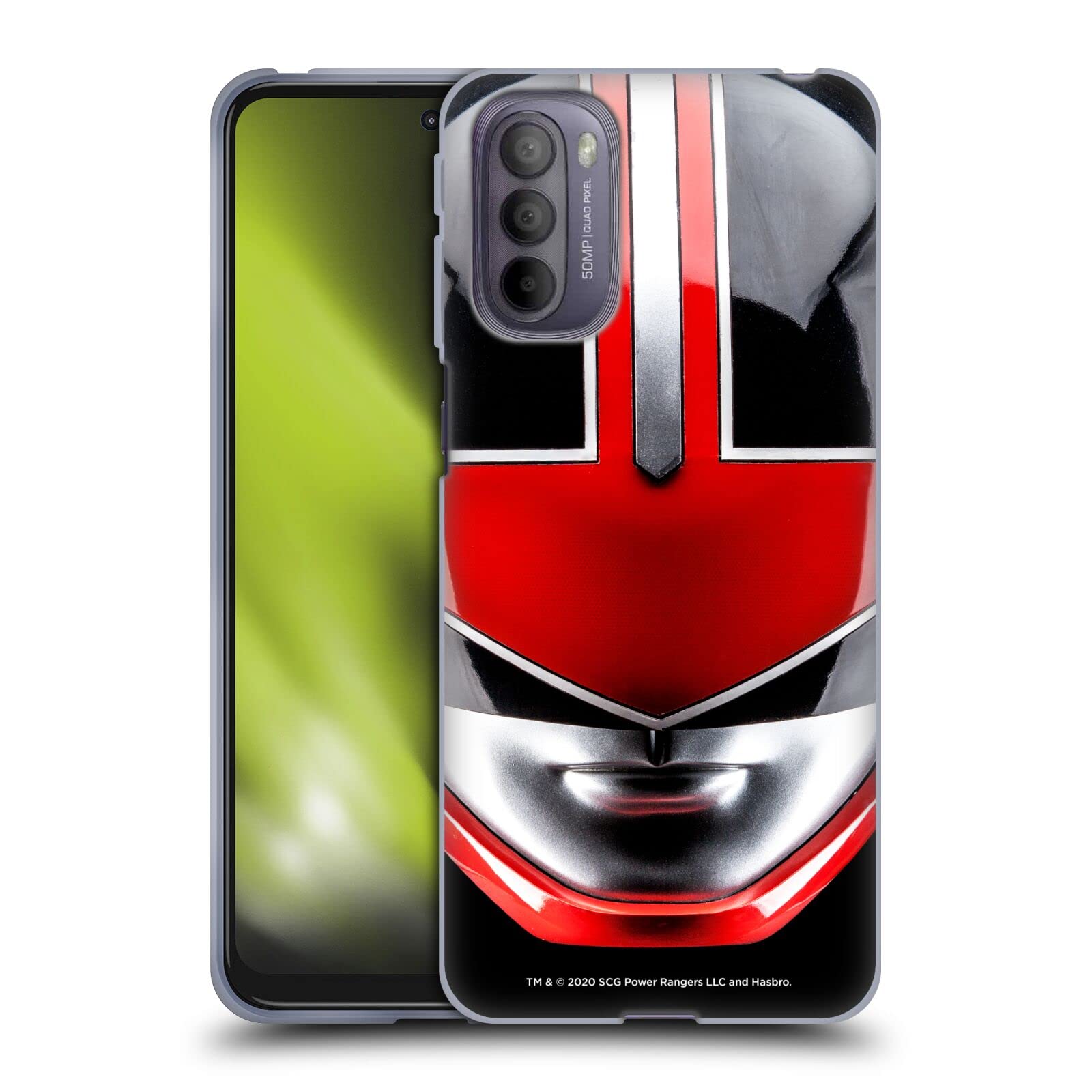 Head Case Designs Officially Licensed Power Rangers Red Time Force Helmet Soft Gel Case for Motorola Moto G31 - Perfect for Cosplay, Collectors & Everyday Protection
