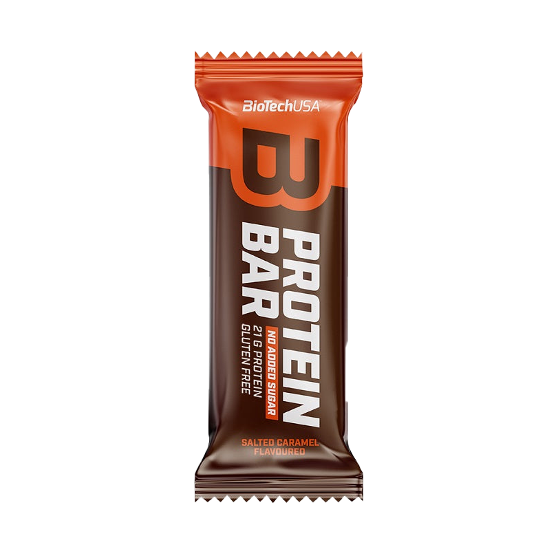 BioTechUSA Protein Bar - Salted Caramel Flavor, 16 Pack (70g Each) | High Protein Snack for Gym, Hiking & Post-Workout Recovery