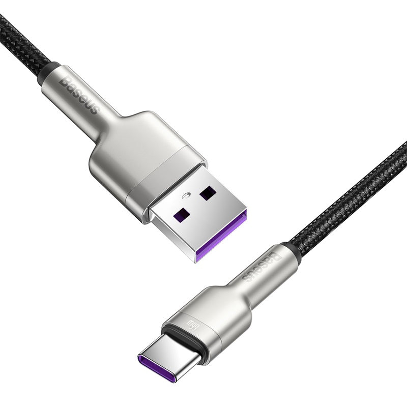 Baseus Premium Cafule Series 2M USB to Type C Fast Charging Cable - 66W High Speed Metal Cable for Smartphones, Tablets & Laptops - Perfect for Home, Office & Travel
