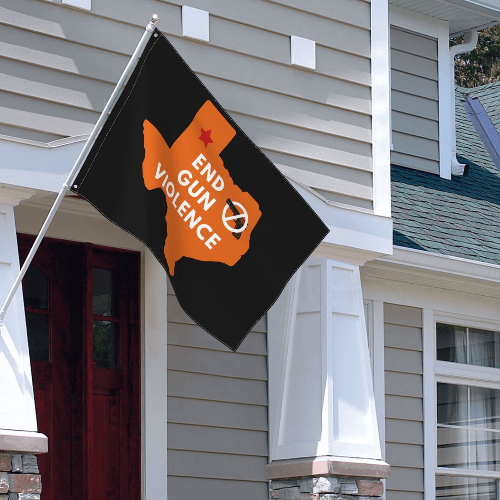 4x6 Ft Texas Map Orange Gun Violence Flag - Safe Kids, Metal Grommets for Outdoor & Indoor Use