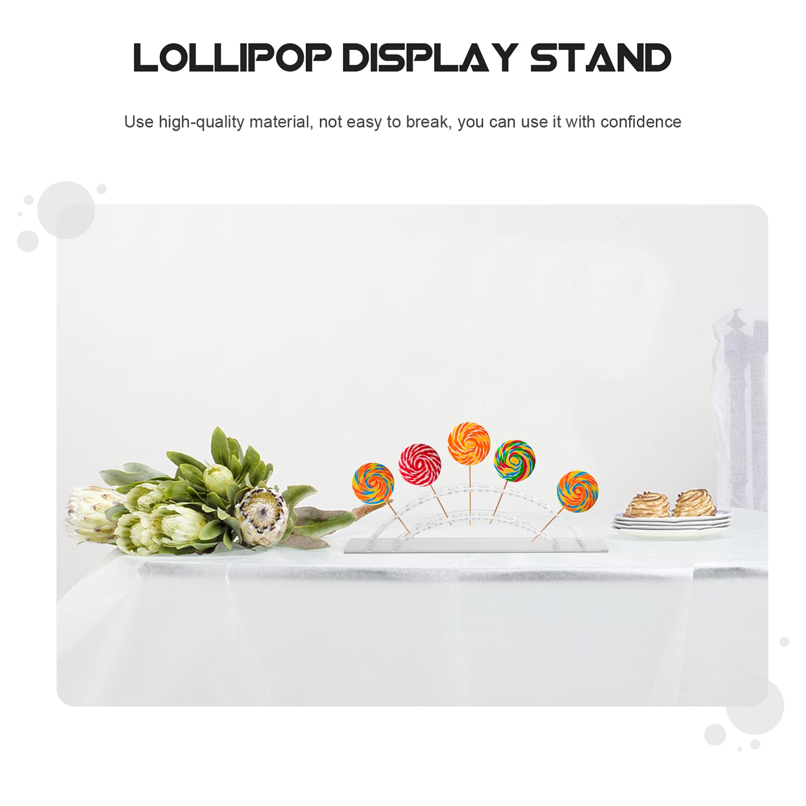 DOITOOL Clear Acrylic Cake Display Stand - 3-Tier Lollipop & Cake Pop Holder for Birthday, Wedding, Party Dessert Table Decor - Perfect for Bakeries, Candy Shops, and Event Centerpieces