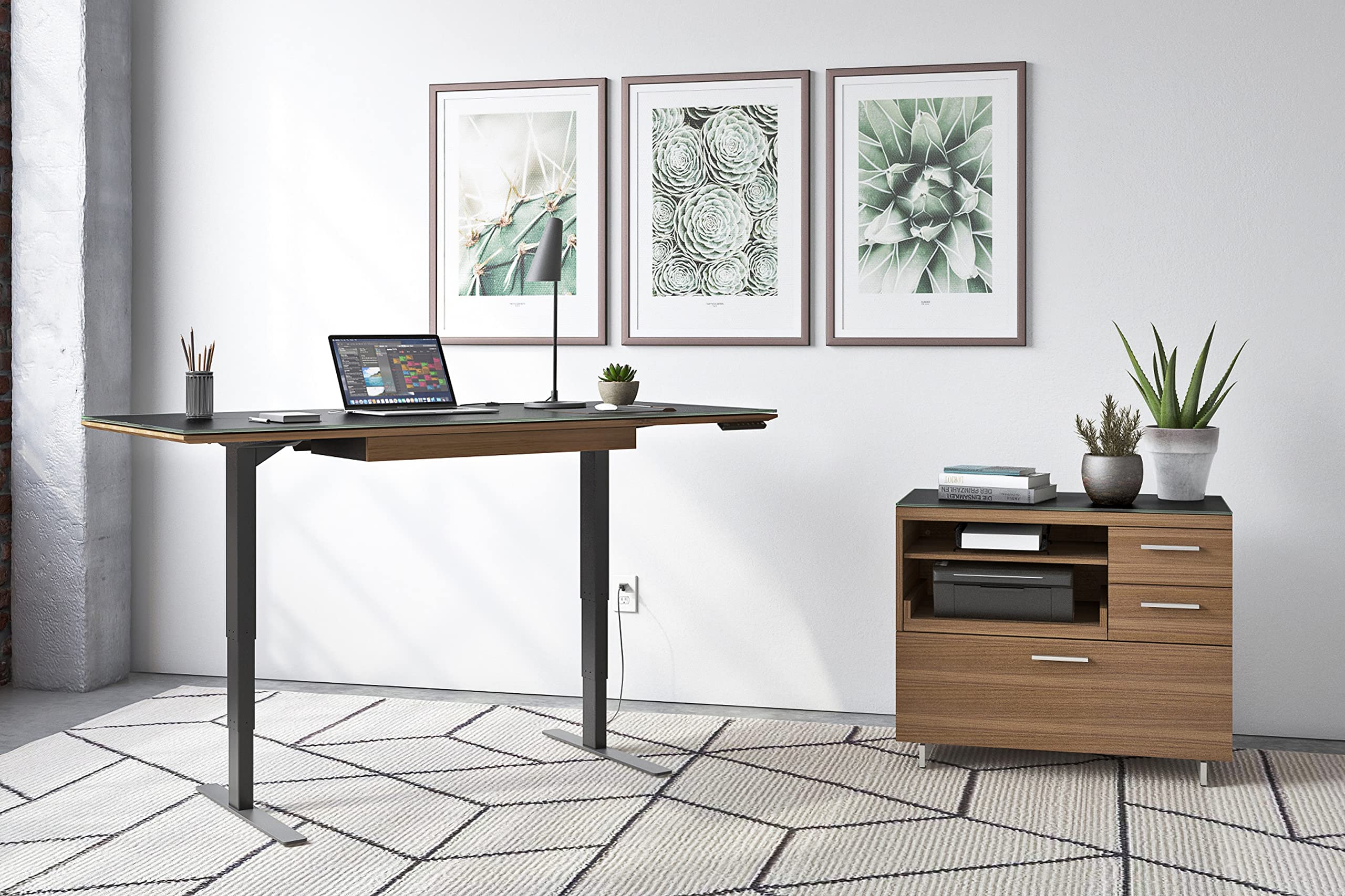 BDI Furniture Sequel 20 6159 Keyboard Storage Drawer - Compatible with Sequel Standing Desk 6151 & 6152 in Natural Walnut Finish | Perfect for Office Organization & Ergonomic Workstations