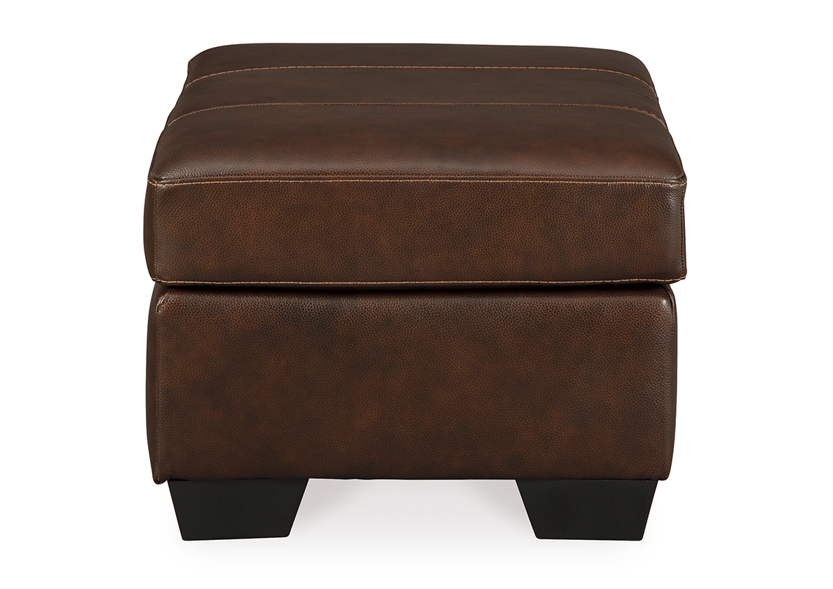 Gio Italia Mayan Series Leather Ottoman - Gray & Chocolate Brown Footstool, Storage Bench | Perfect for Living Room, Bedroom & Home Decor