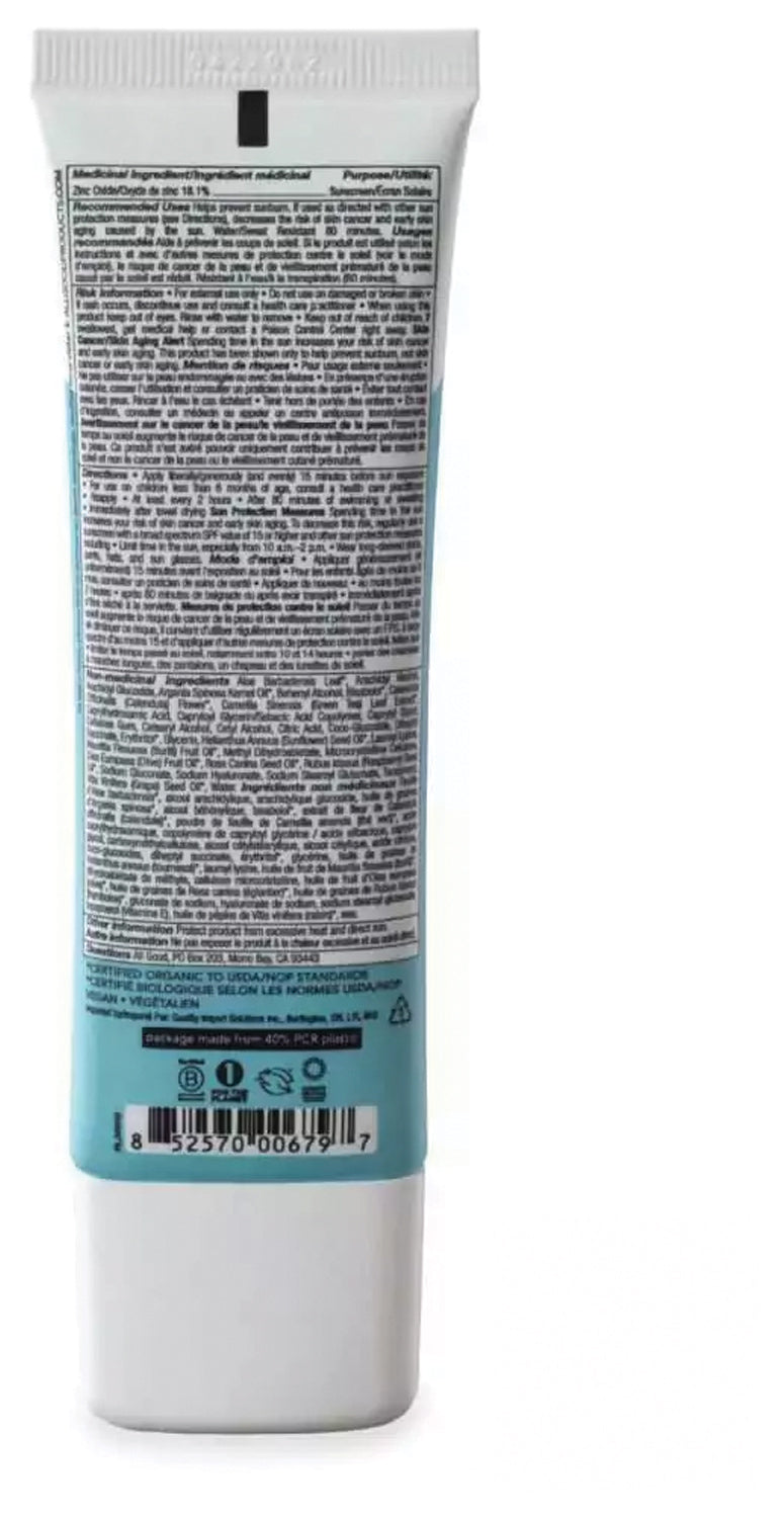 All Good Mineral Face SPF 30 Sunscreen - Natural, Reef-Safe Sun Protection for Sensitive Skin | Daily Use, Outdoor Activities & Beach Days