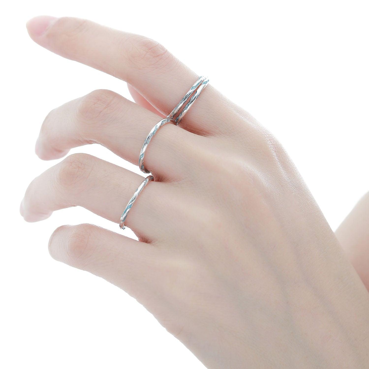 Sterling Silver Adjustable Opening Ring for Women - Elegant Stackable Band, Perfect for Everyday Wear, Gifts & Special Occasions