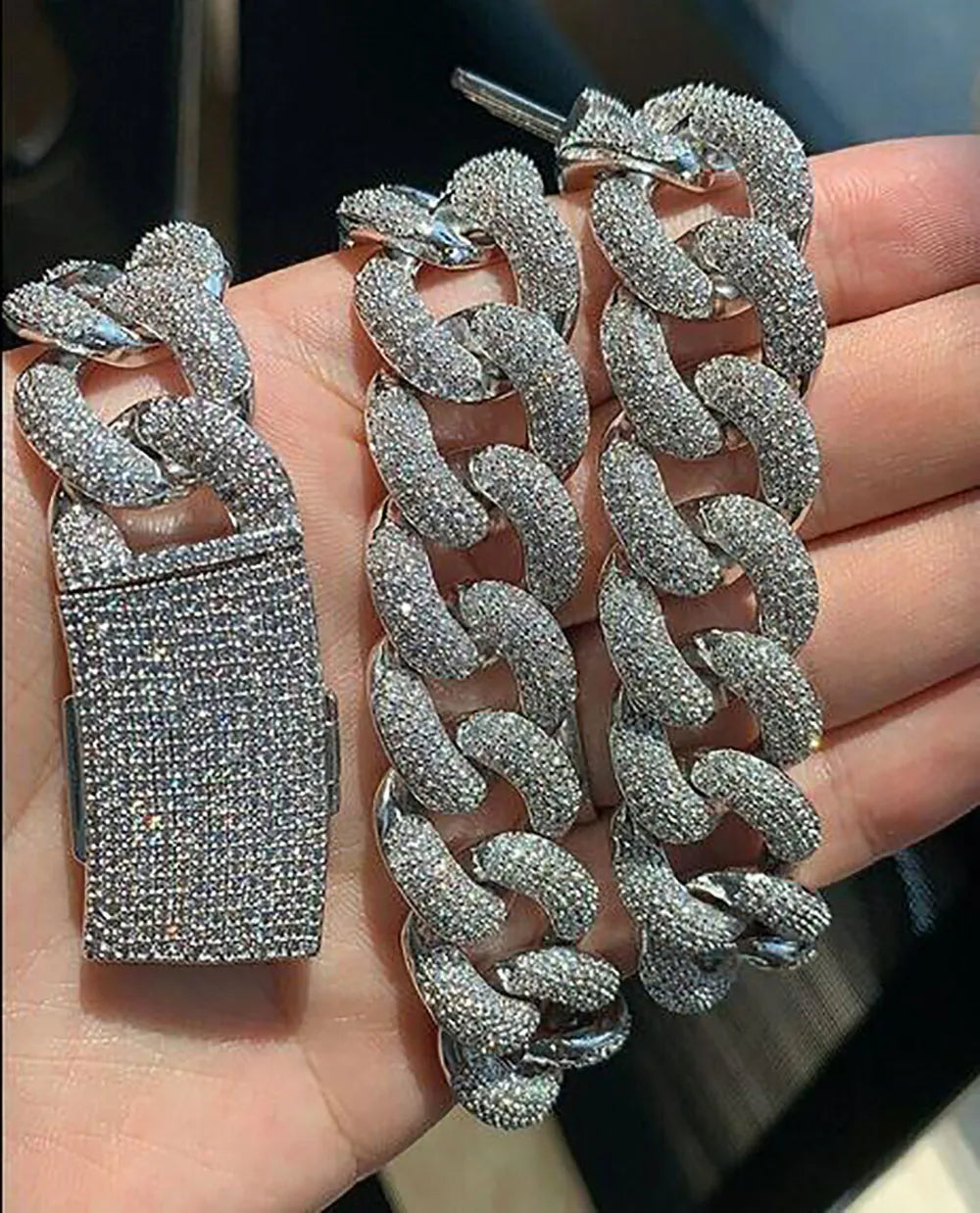 18K Gold Moissanite Cuban Link Tennis Chain Necklace for Men - Iced Out Hip Hop Jewelry Gift for Birthday, Wedding & Special Occasions